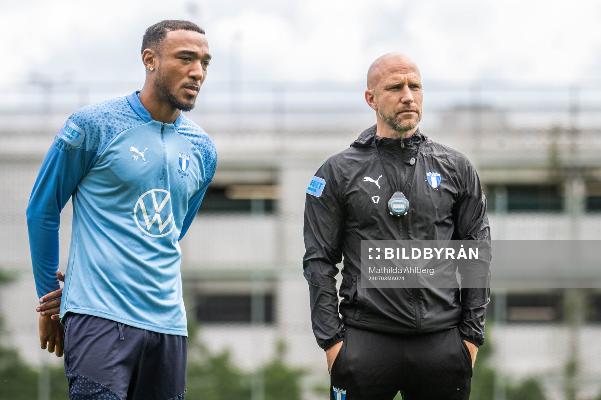 Malmö FFs Derek Cornelius och tränare Henrik Rydström