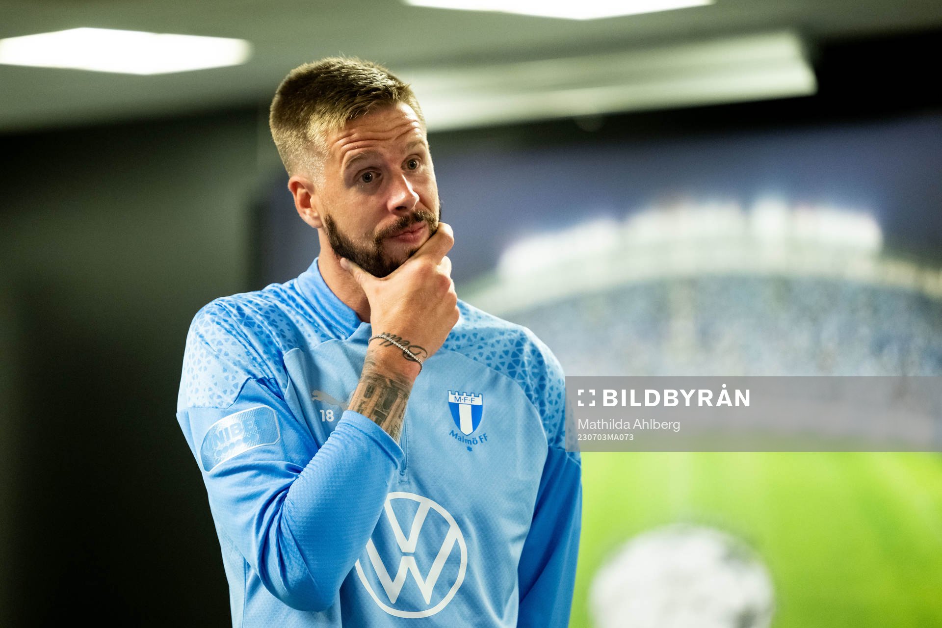 Malmö FFs Pontus Jansson vid en pressträff