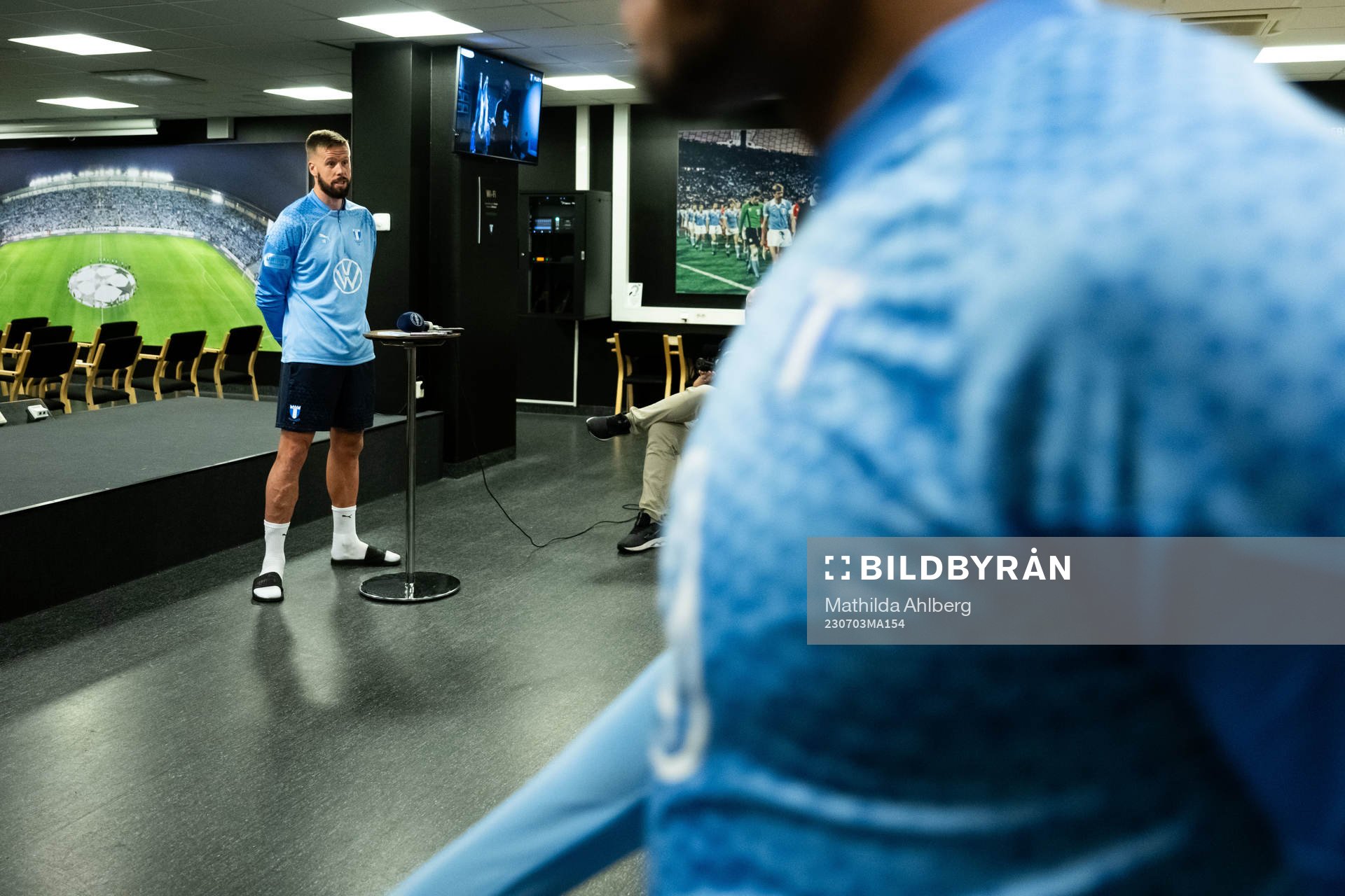 Malmö FFs Pontus Jansson vid en pressträff