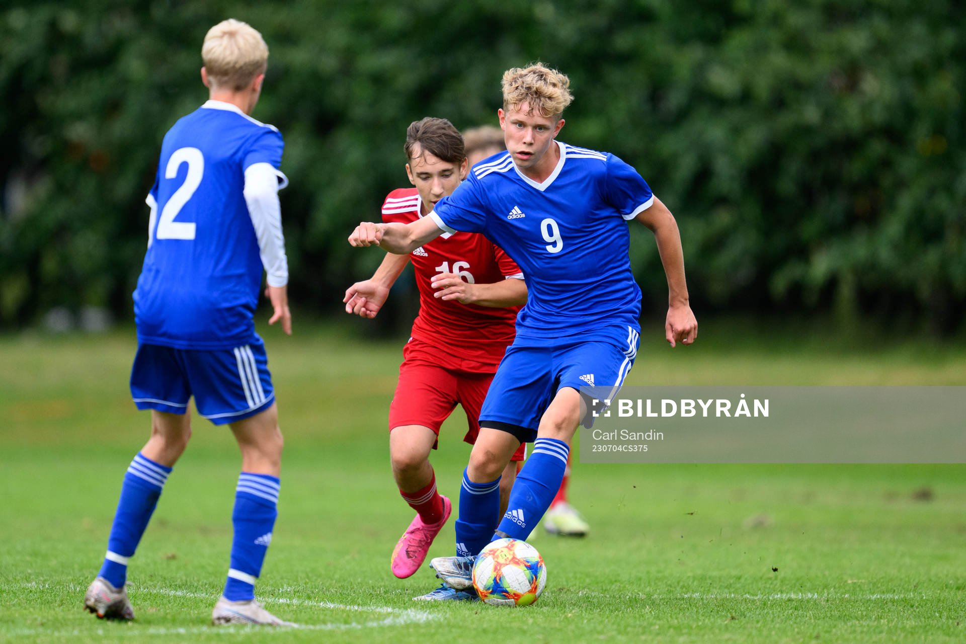 Vincent Lind under en fotbollsmatch på SvFF:s riksläger för P15 den 4 juli 2023 i Halmstad. 