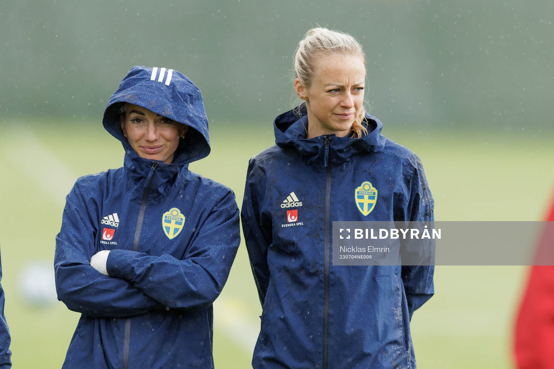 at a training session with the Swedish women's national