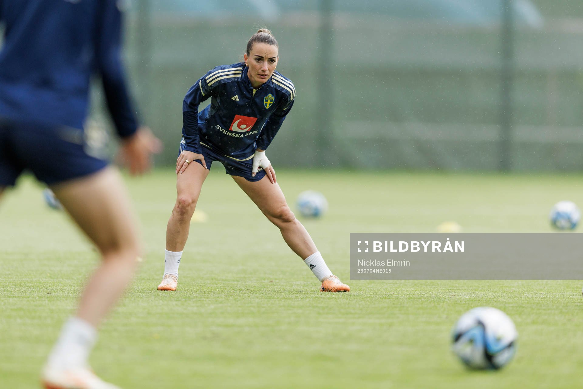 Kosovare Asllani at a training session with the Swedish