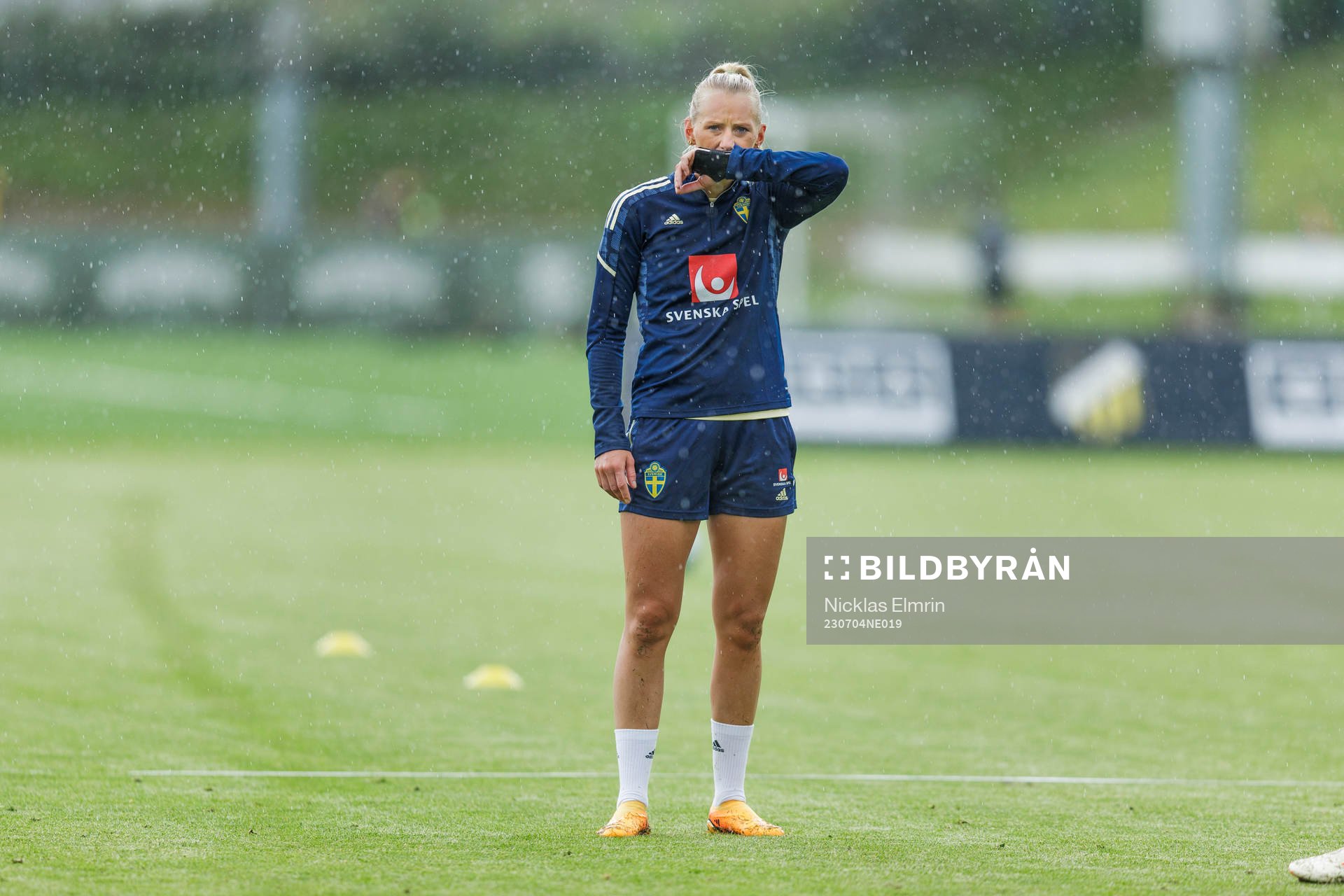 Stina Blackstenius at a training session with the Swedish