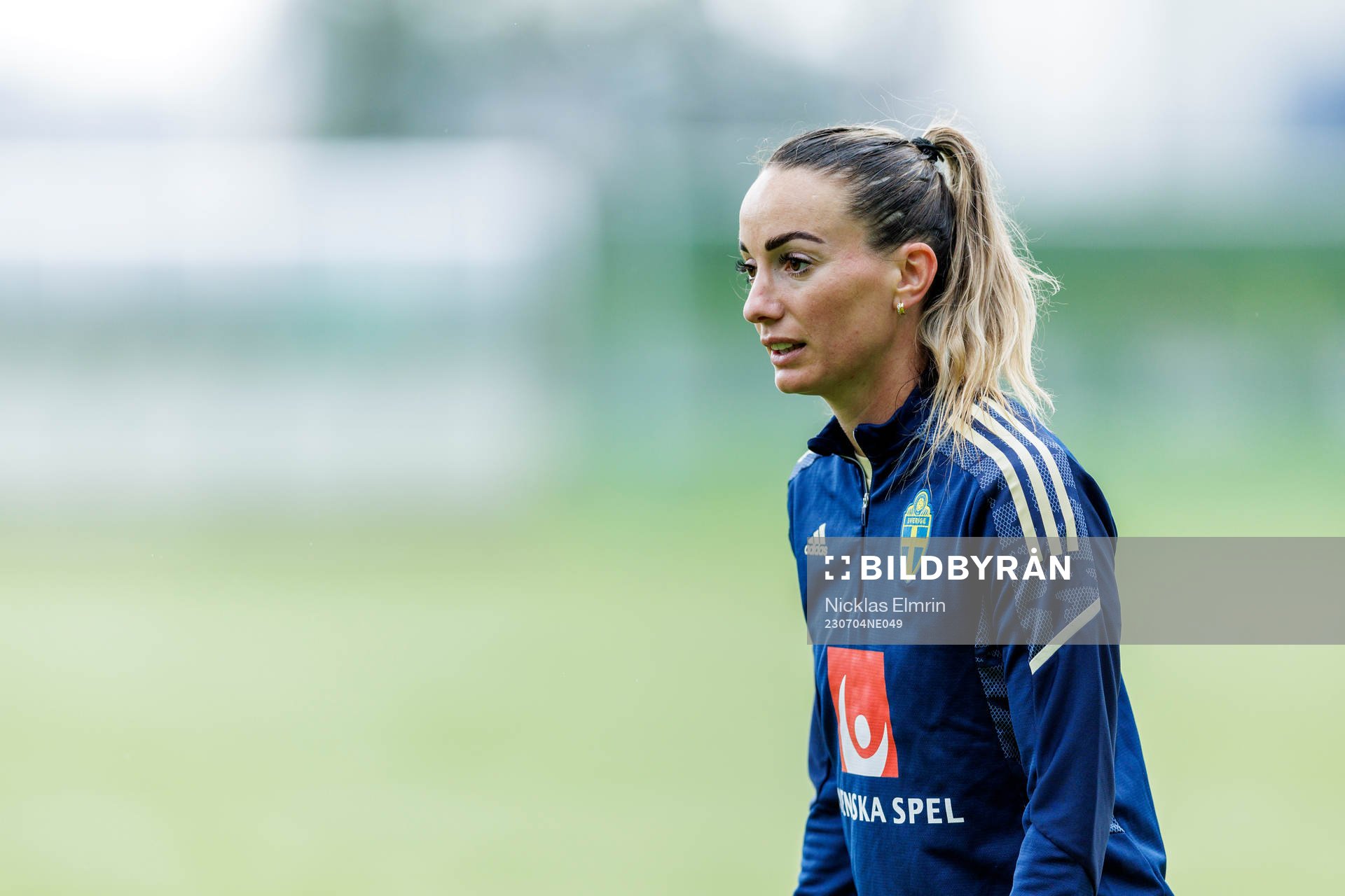 Kosovare Asllani at a training session with the Swedish
