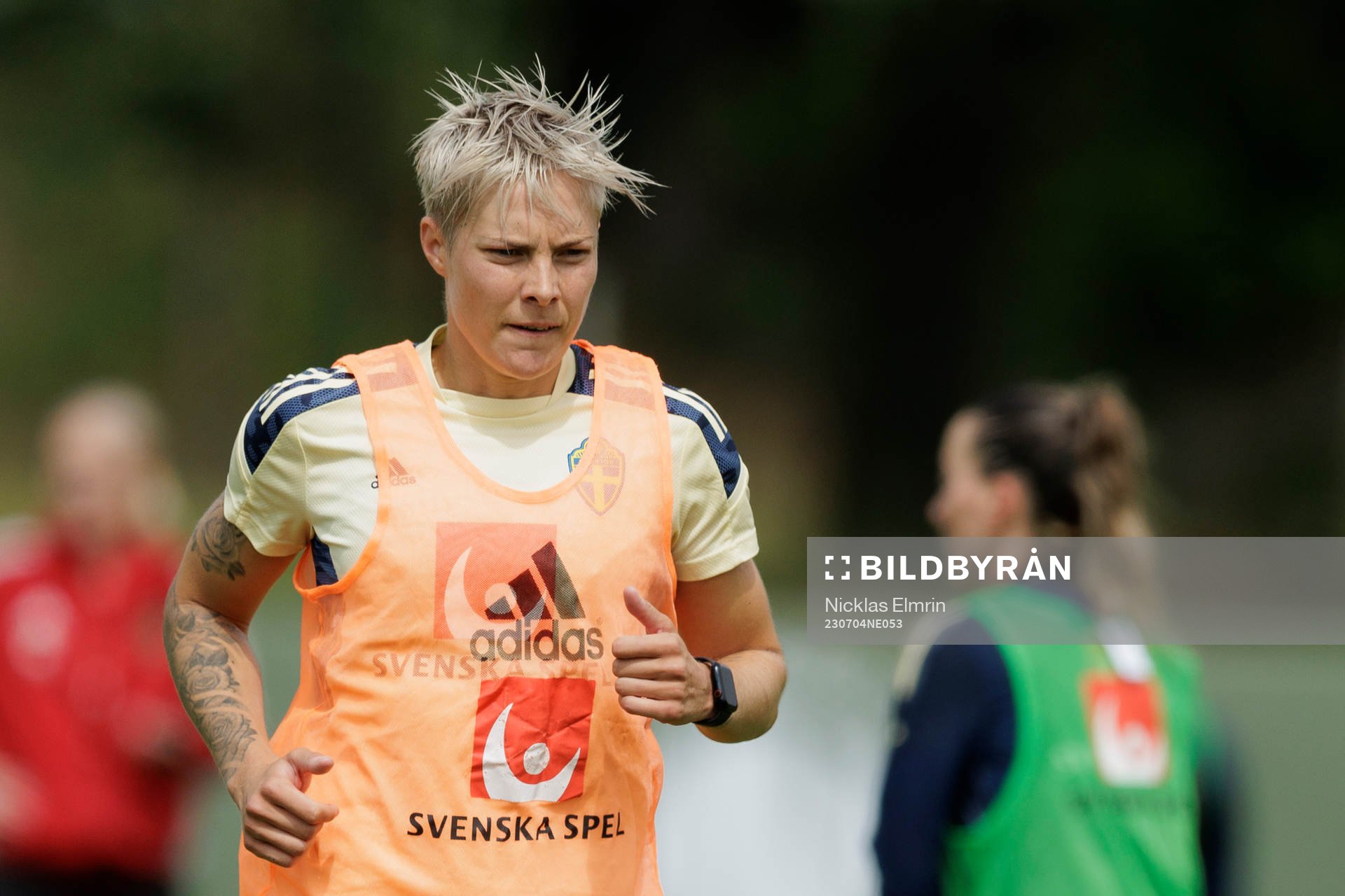 Lina Hurtig at a training session with the Swedish women's