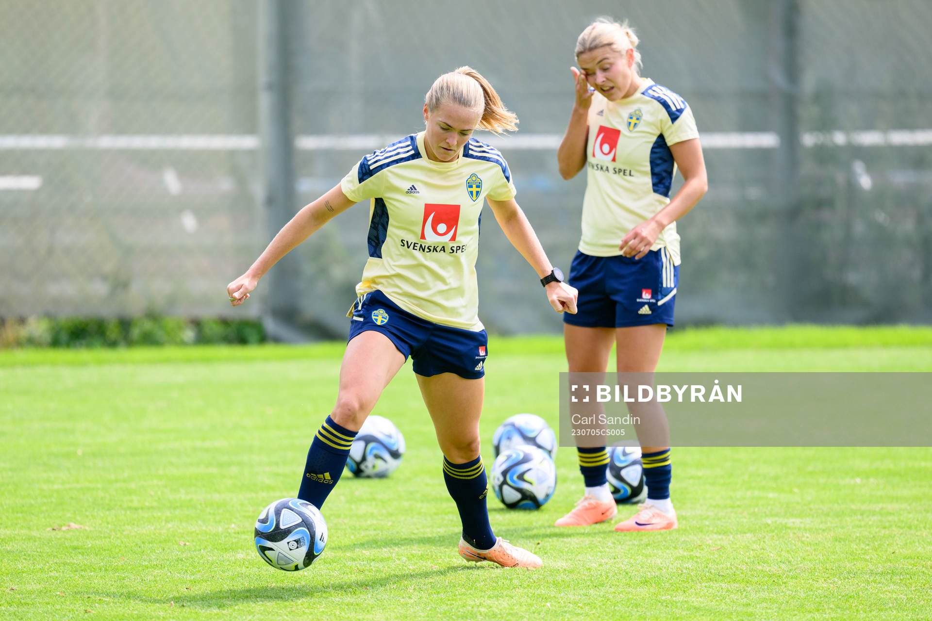 Magdalena Eriksson at a training session with the Swedish