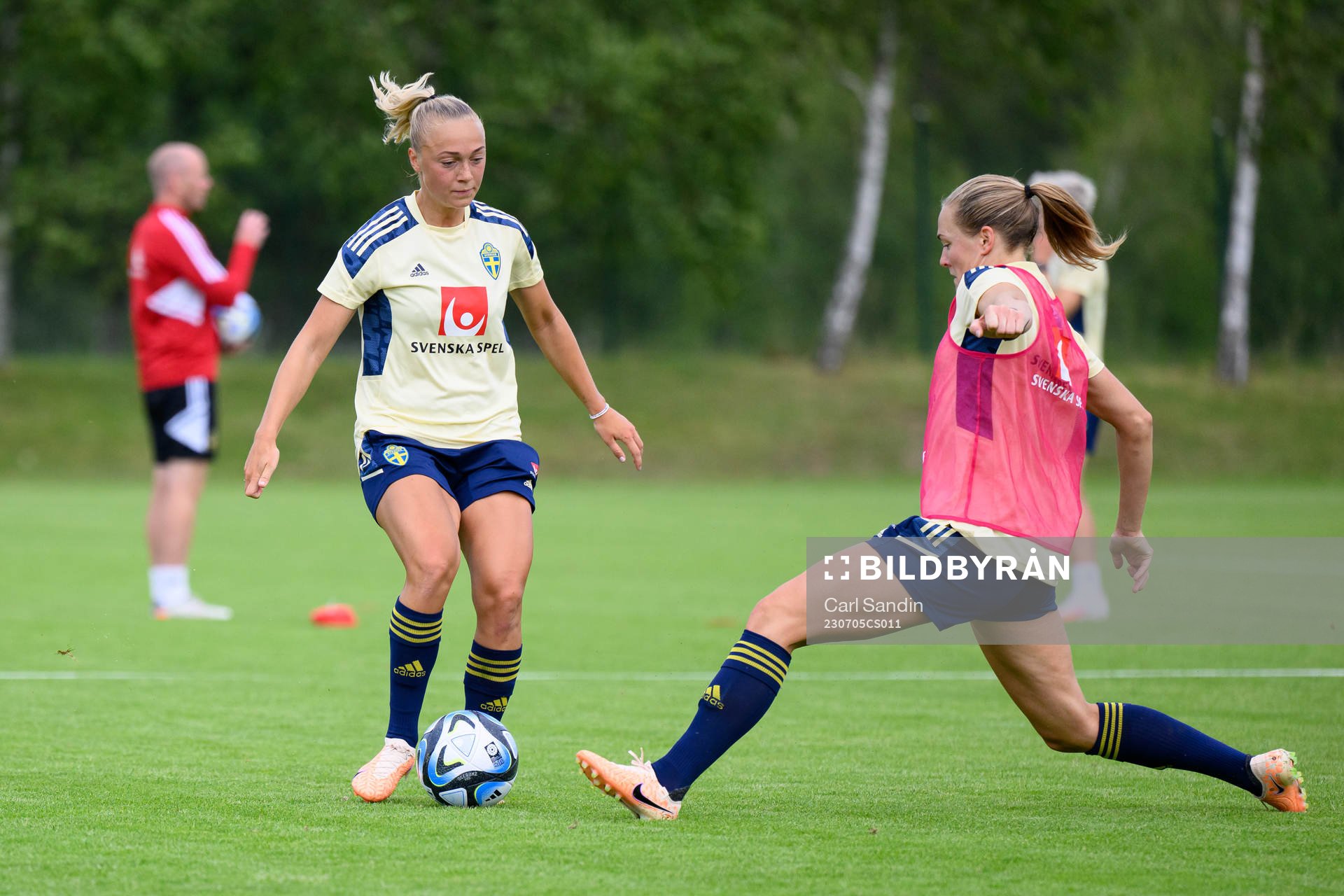 Hanna Bennison at a training session with the Swedish