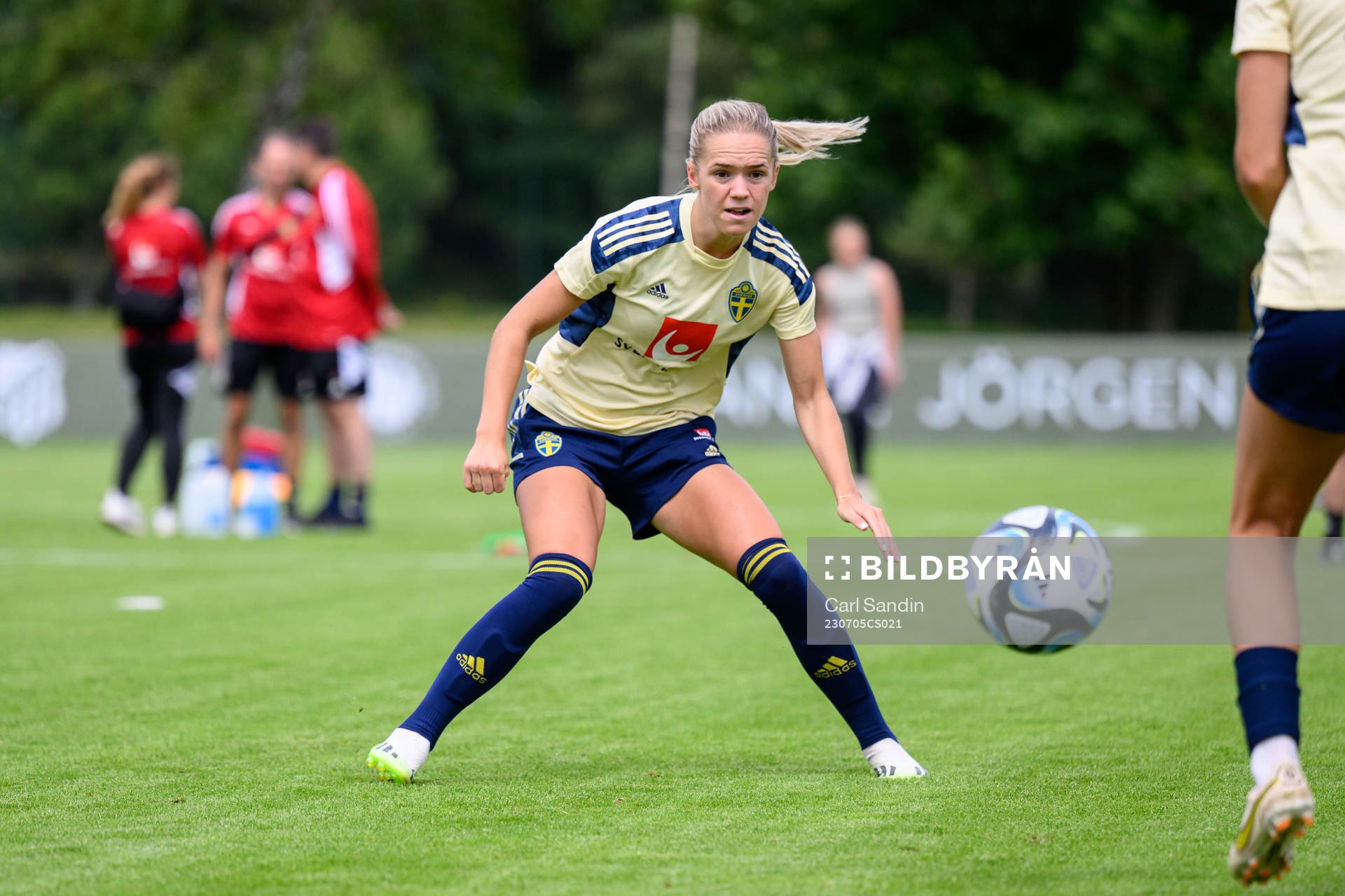 Hanna Lundkvist at a training session with the Swedish