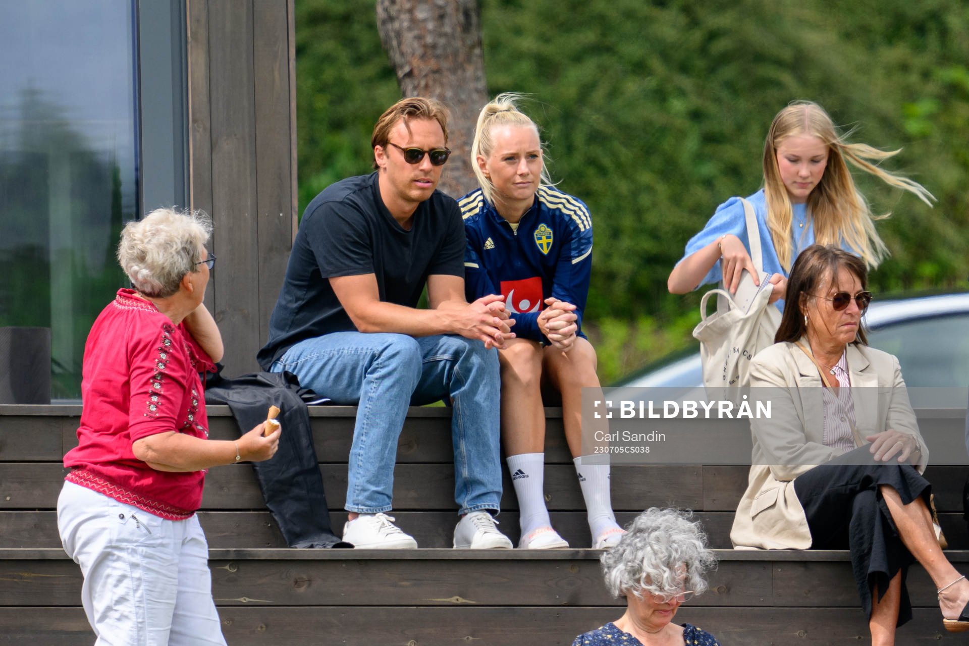Stina Blackstenius with boyfriend Erik Sundvall at a