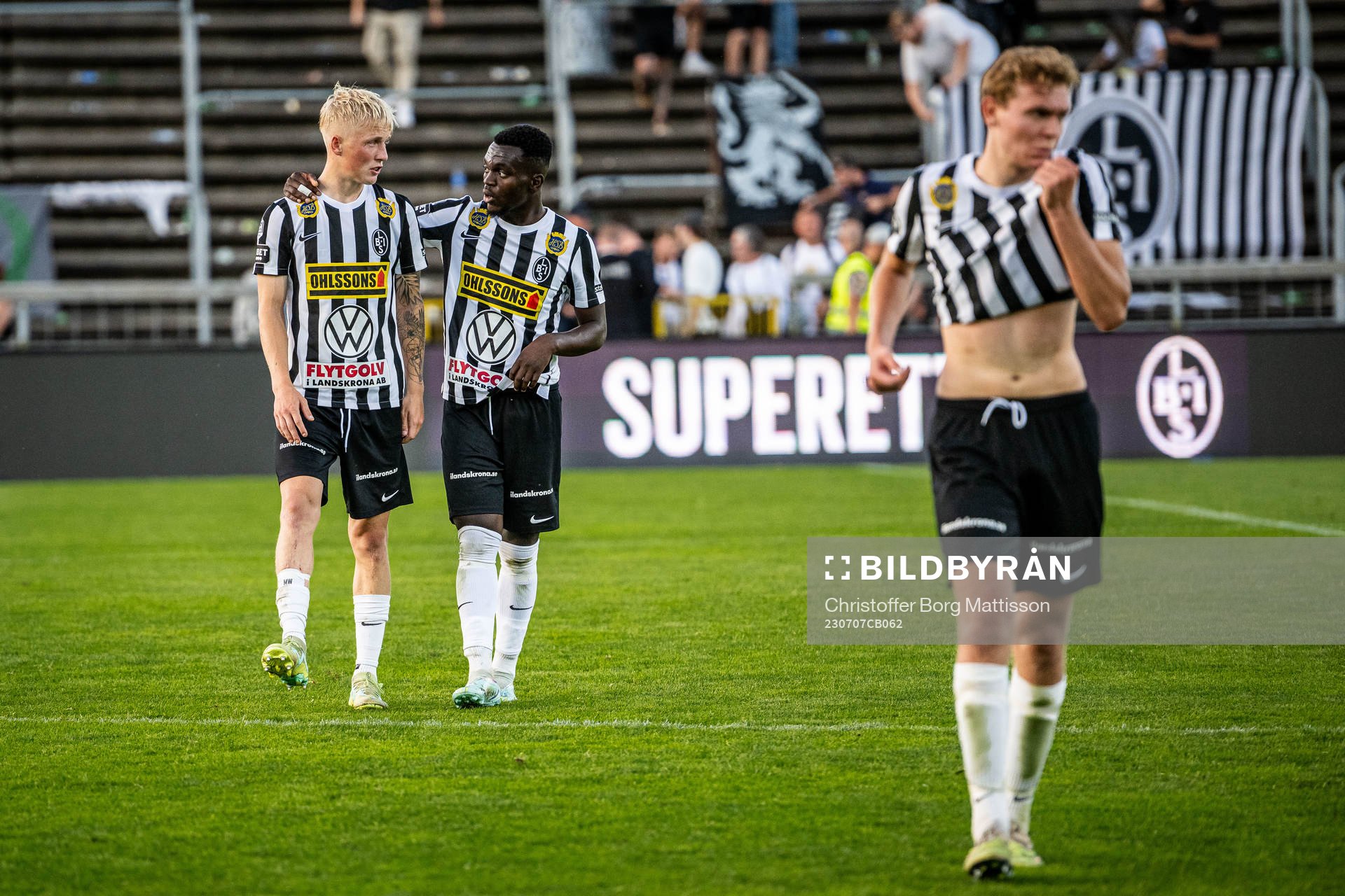 Landskronas Melker Widell, Kofi Asare och Melker Jonsson