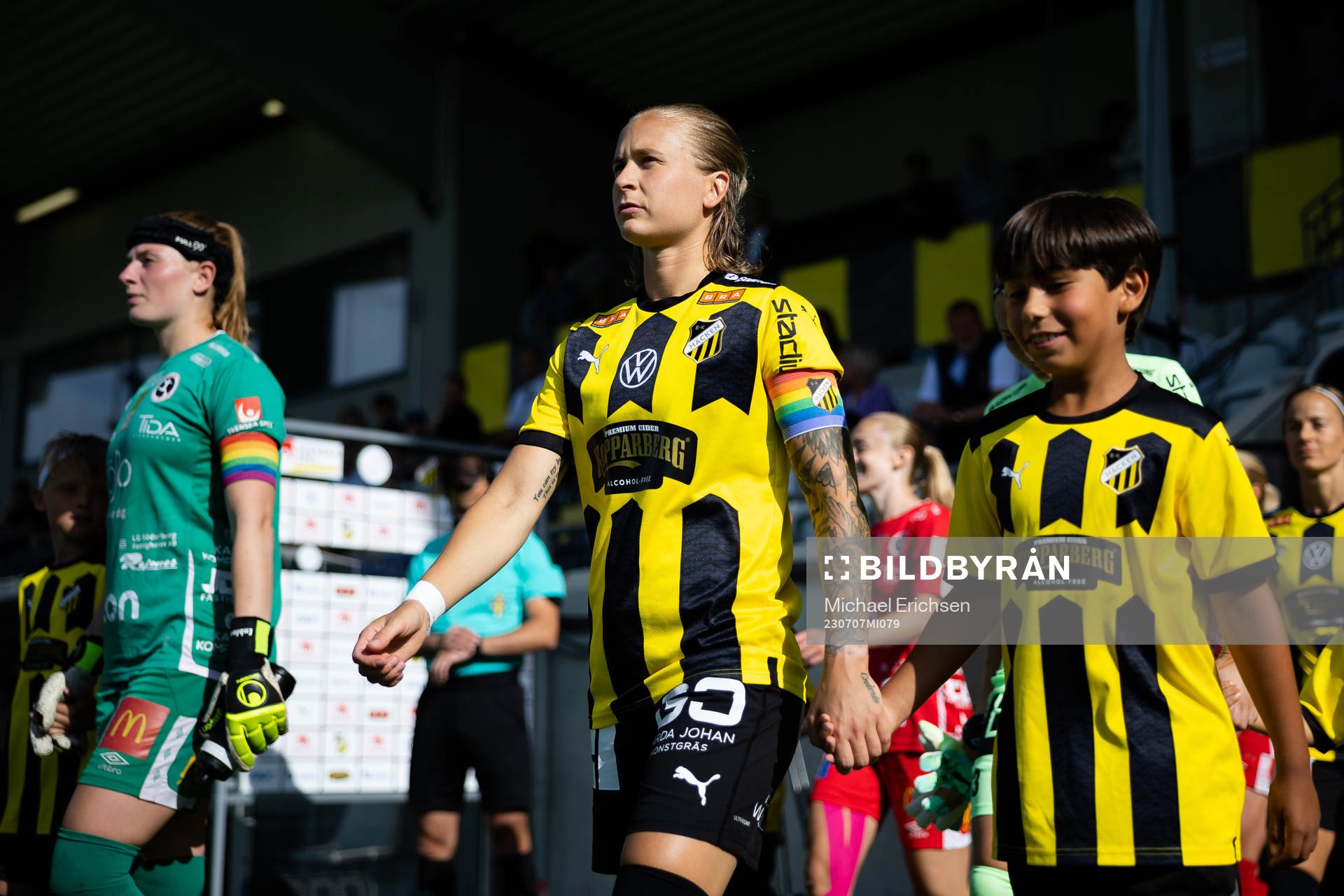 Häckens Filippa Curmark innan fotbollsmatchen i