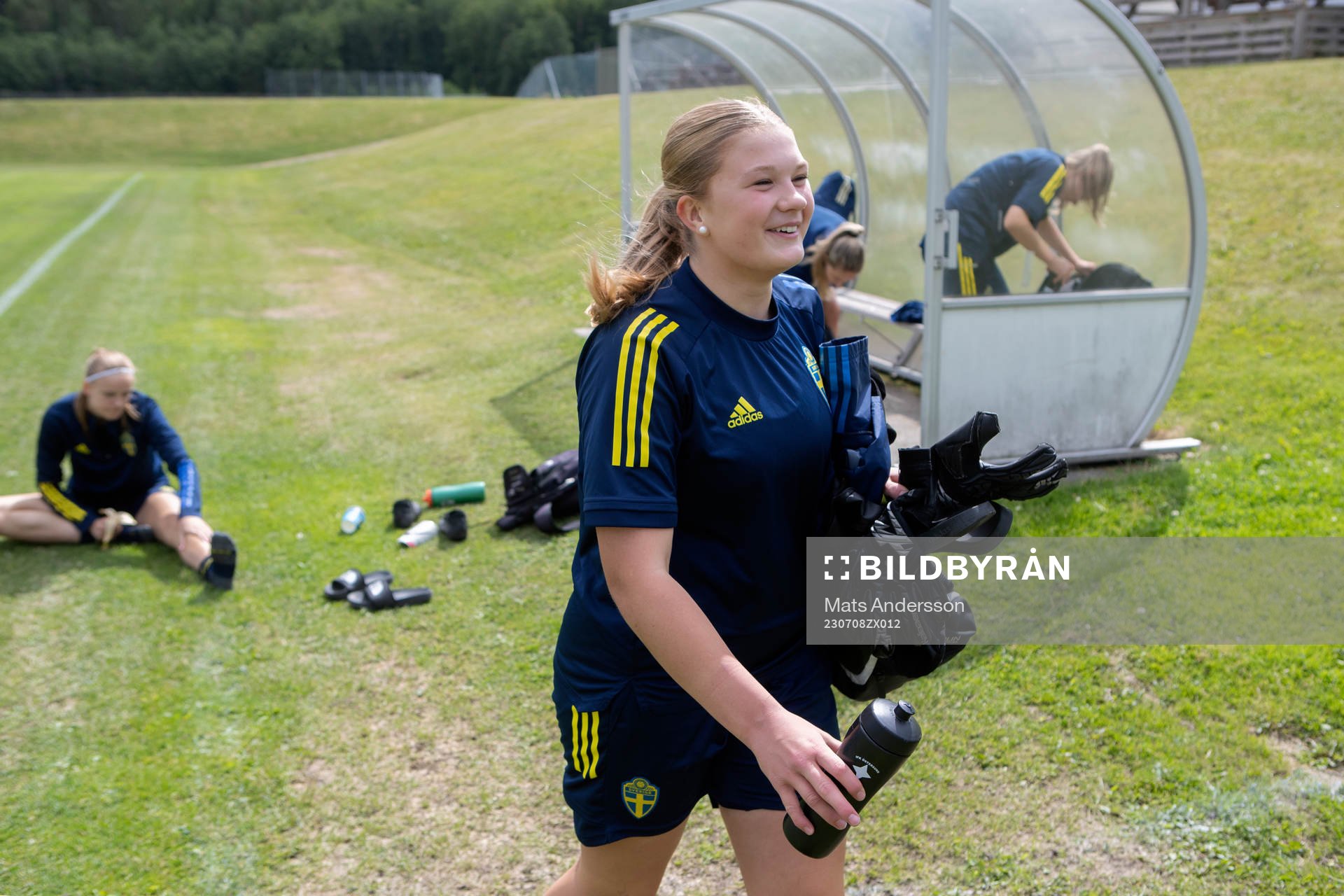 Izabelle Bardosen under en träning med Sveriges u16 landslag den 8 juli 2023 i Sundsvall. 