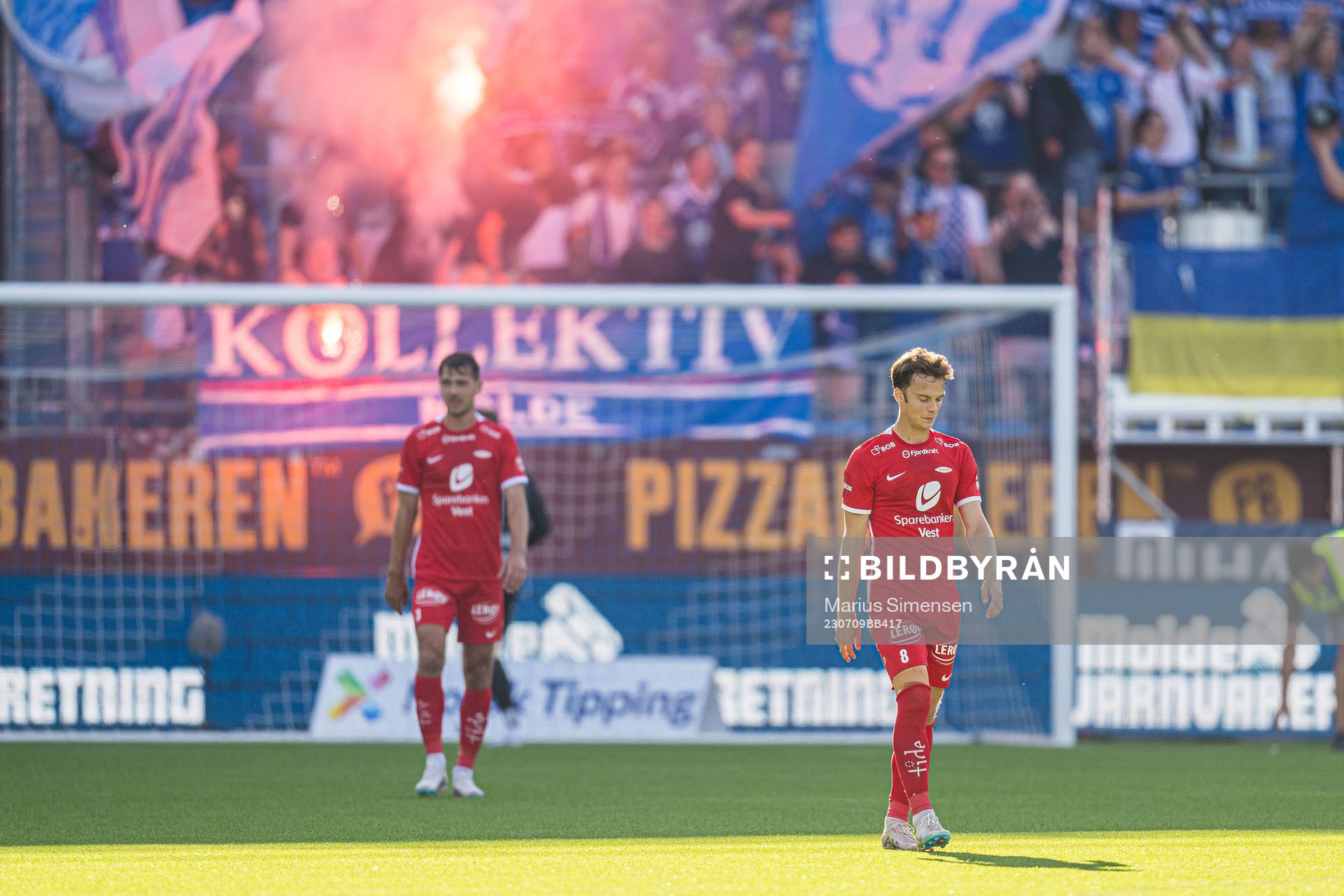 Felix Horn Myhre of Brann looks dejected