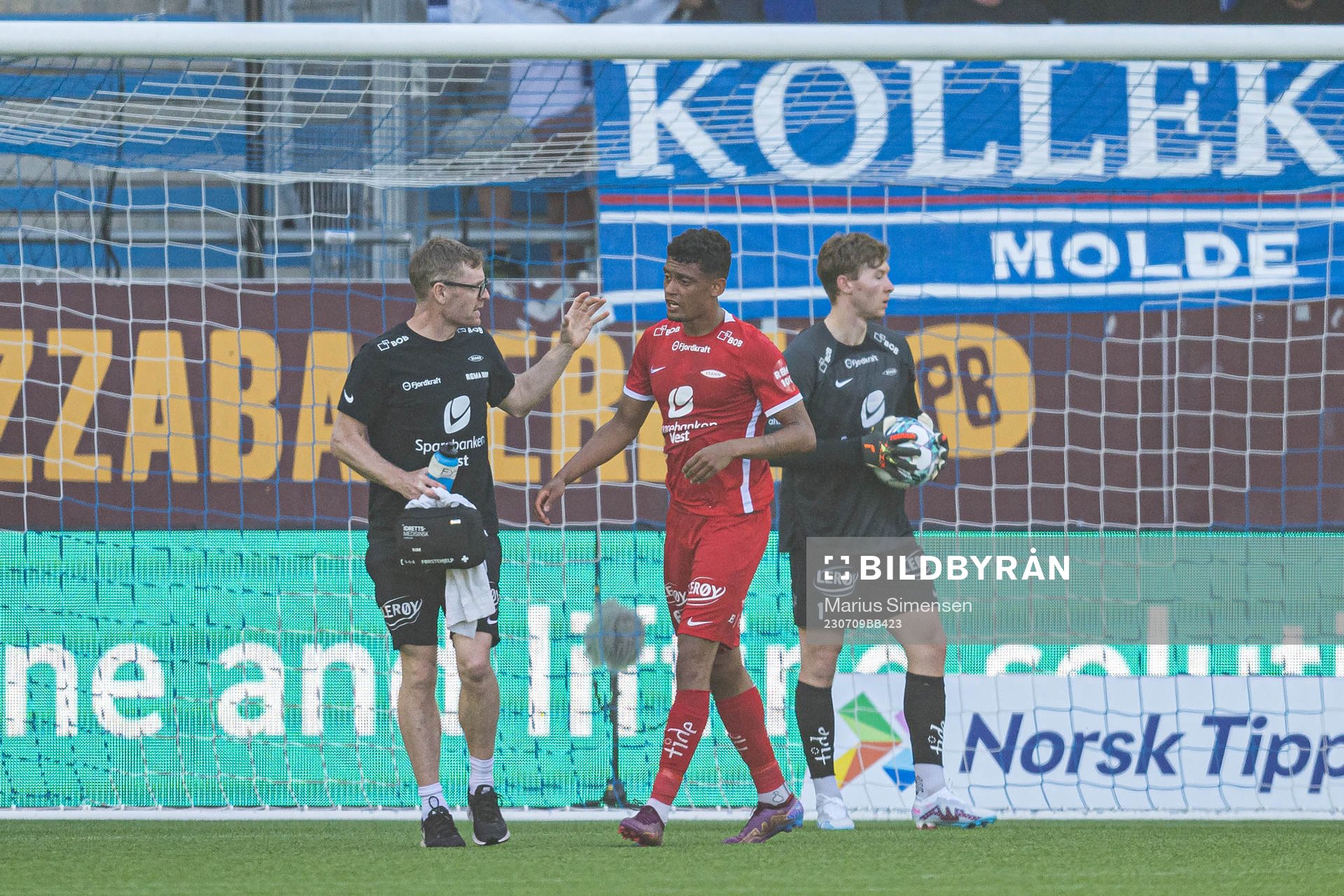 Japhet Sery Larsen of Brann in pain