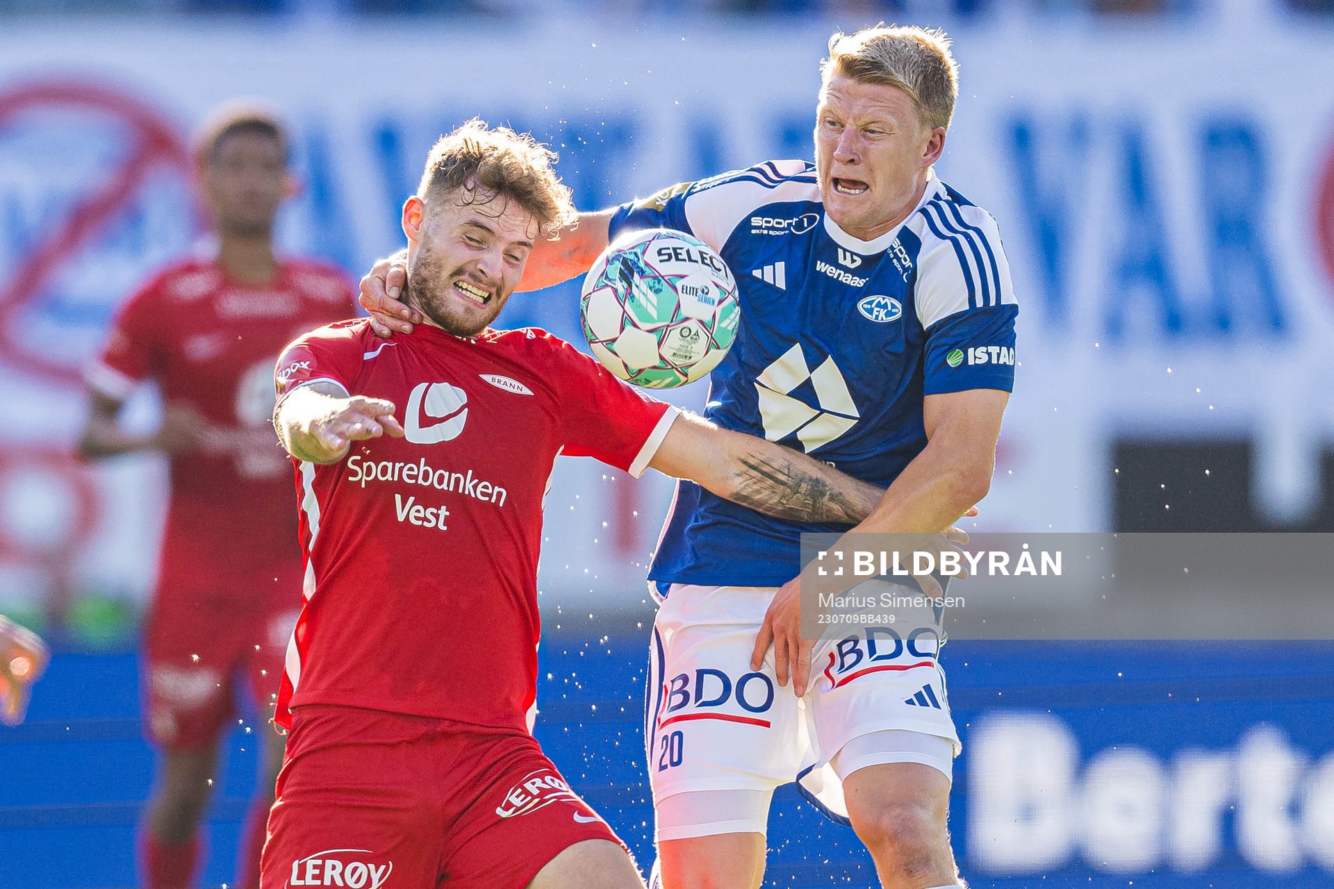 Ole Didrik Blomberg of Brann and Kristian Eriksen of Molde