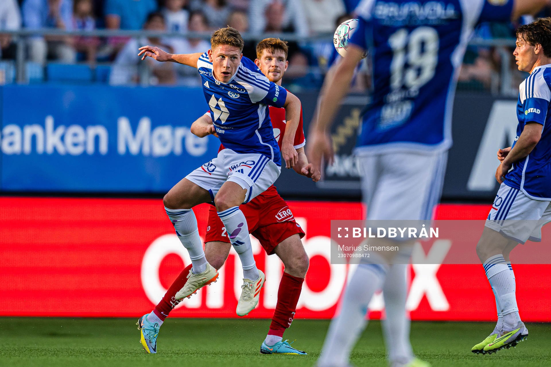 Markus Kaasa of Molde during the Eliteserien match between Molde and Brann on July 9, 2023 in Molde.