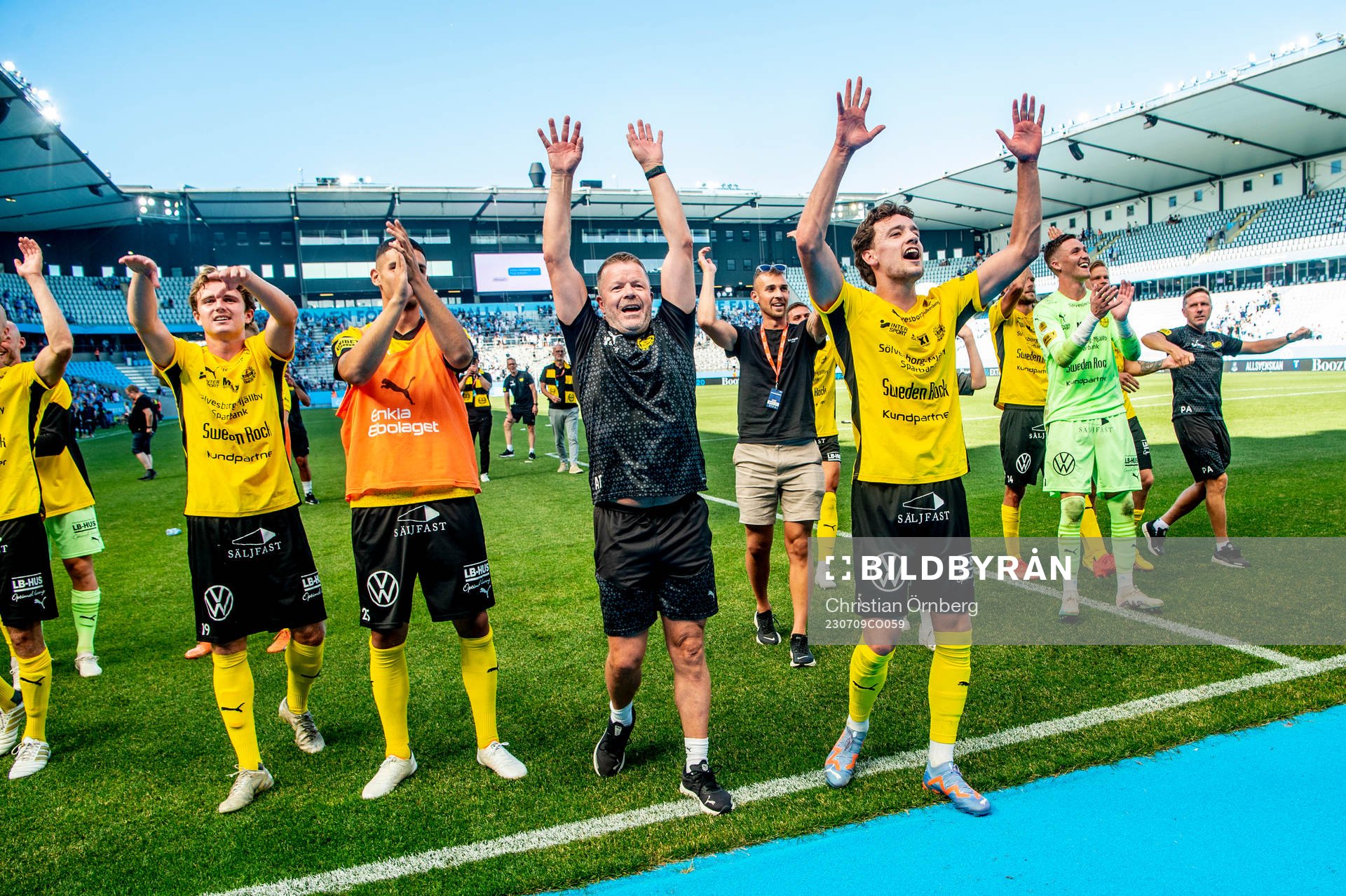 Mjällbys tränare Anders Torstensson och Colin Rösler