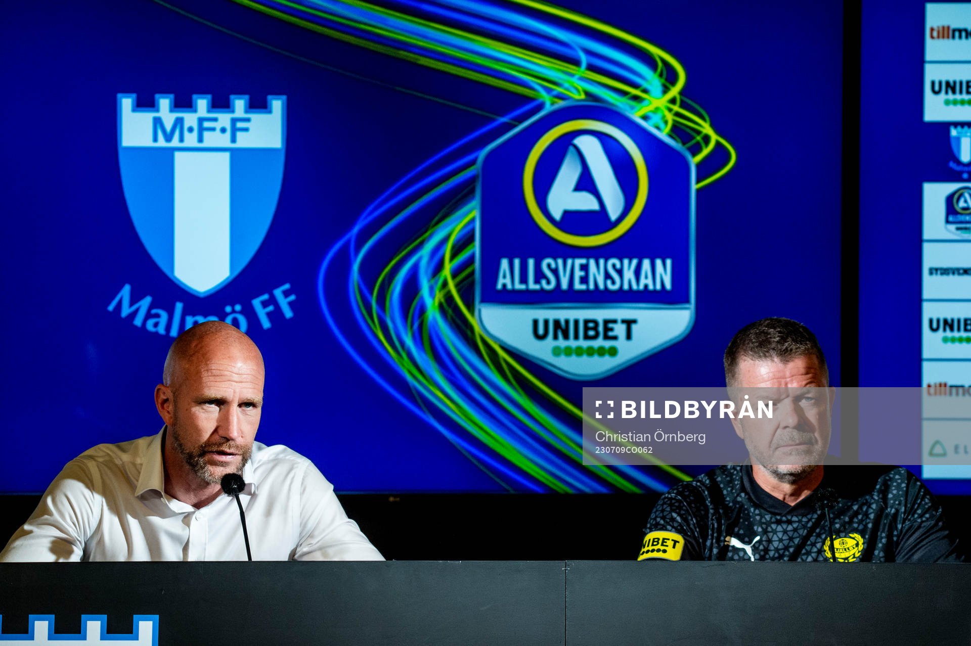 Malmö FFs tränare Henrik Rydström och Mjällbys tränare
