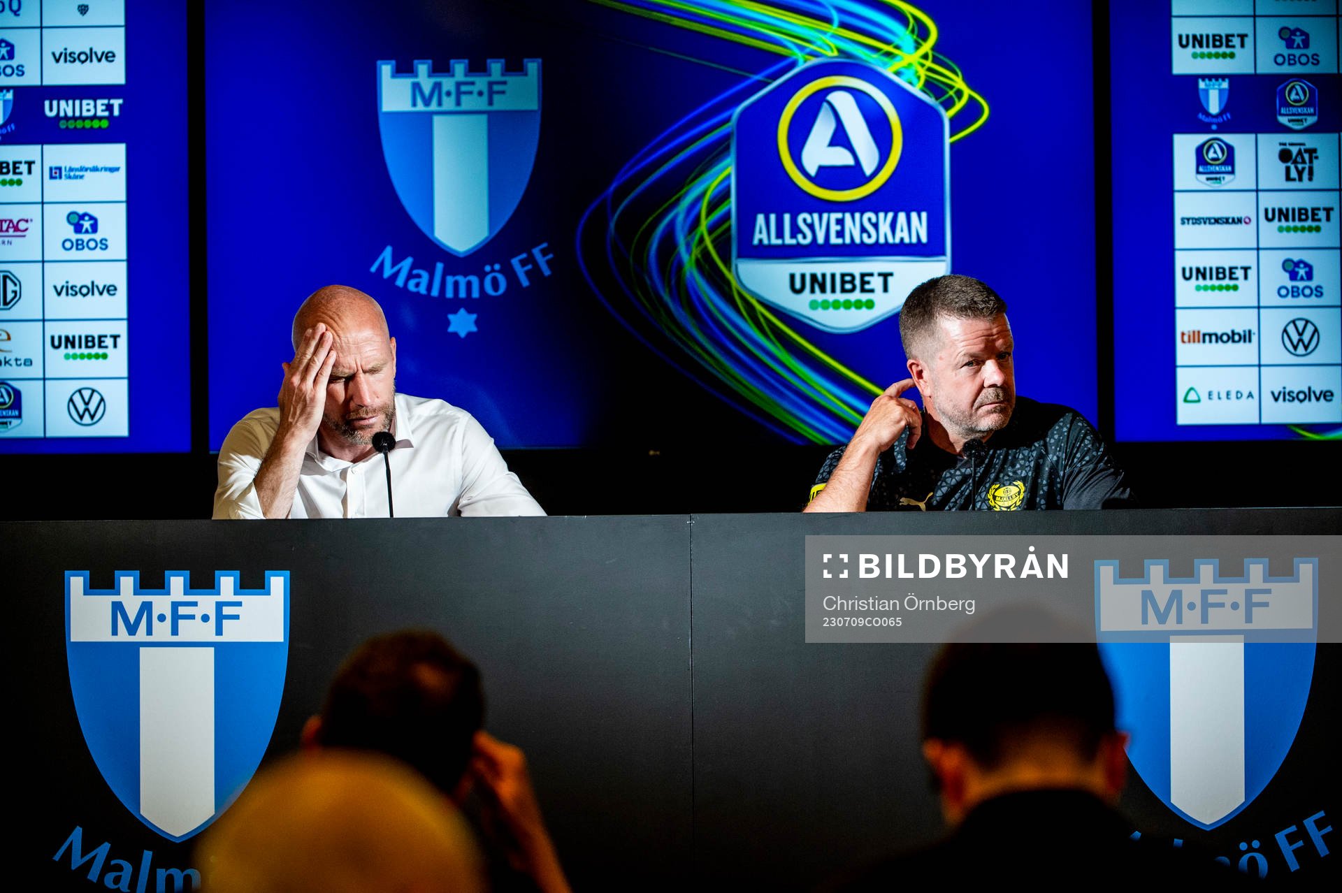 Malmö FFs tränare Henrik Rydström och Mjällbys tränare