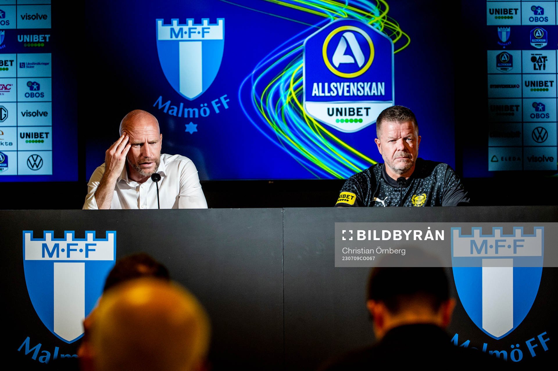 Malmö FFs tränare Henrik Rydström och Mjällbys tränare