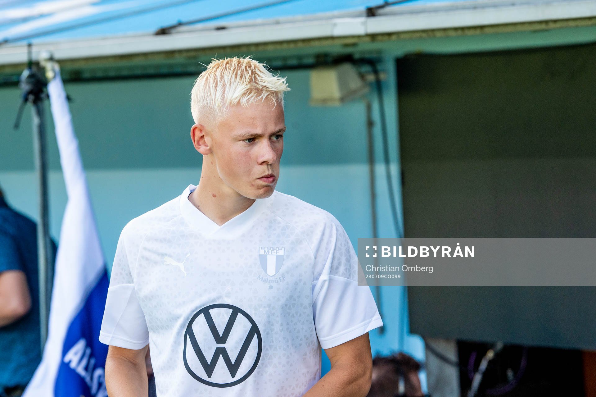 Malmö FFs Otto Rosengren innan fotbollsmatchen i
