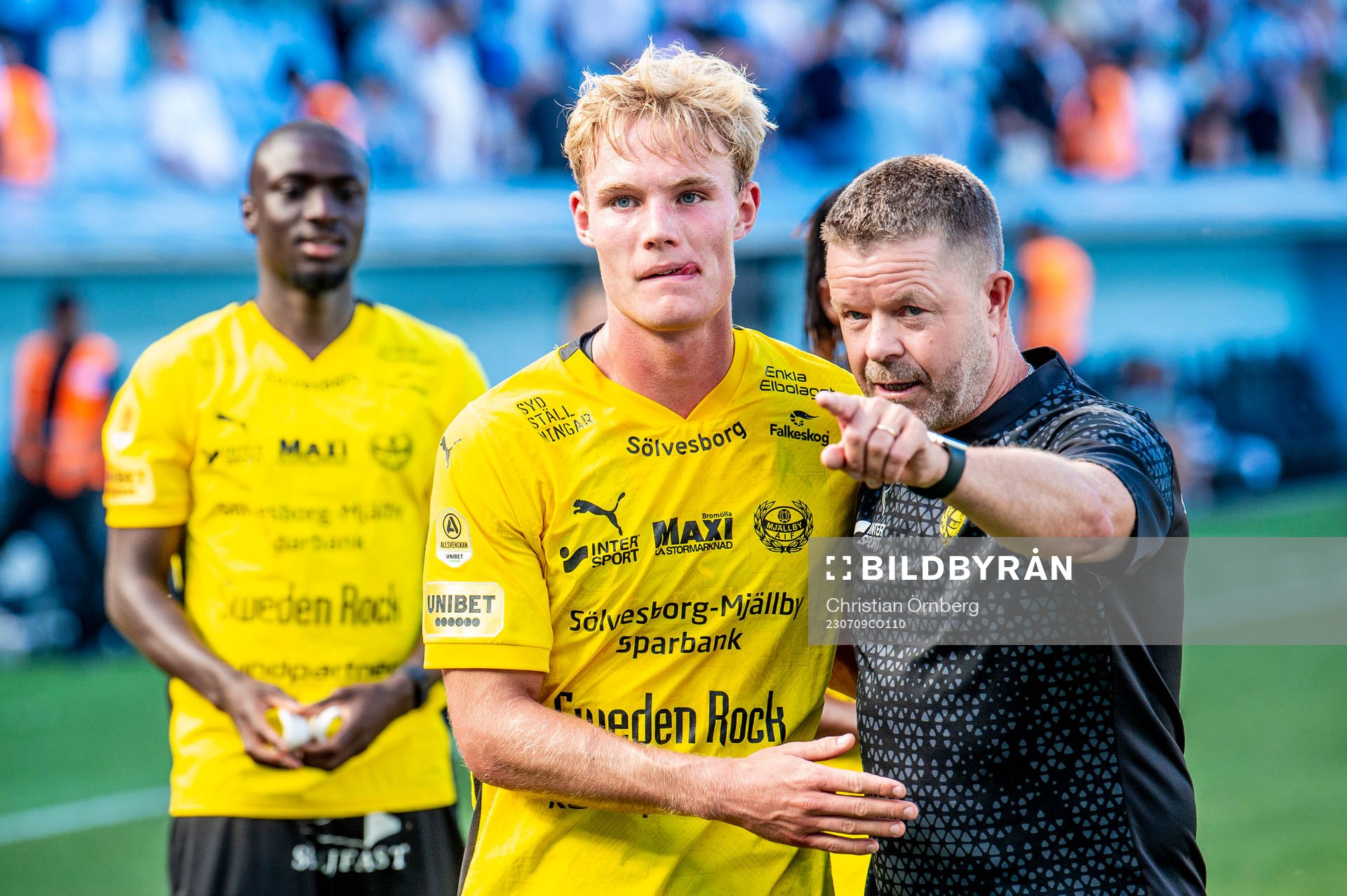 Mjällbys Max Fenger och tränare Anders Torstensson