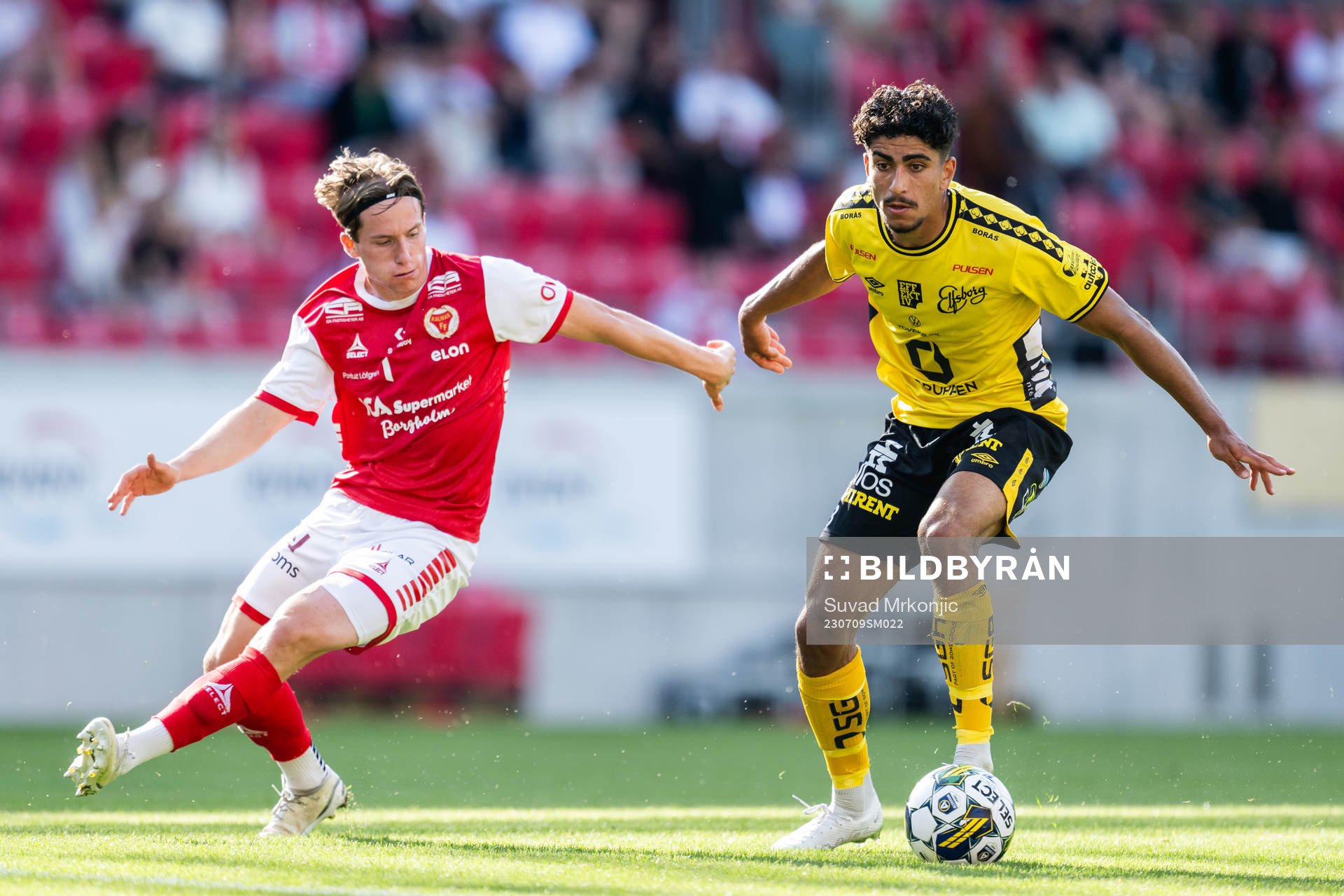 Kalmars Johan Karlsson och Elfsborgs Ahmed Qasem