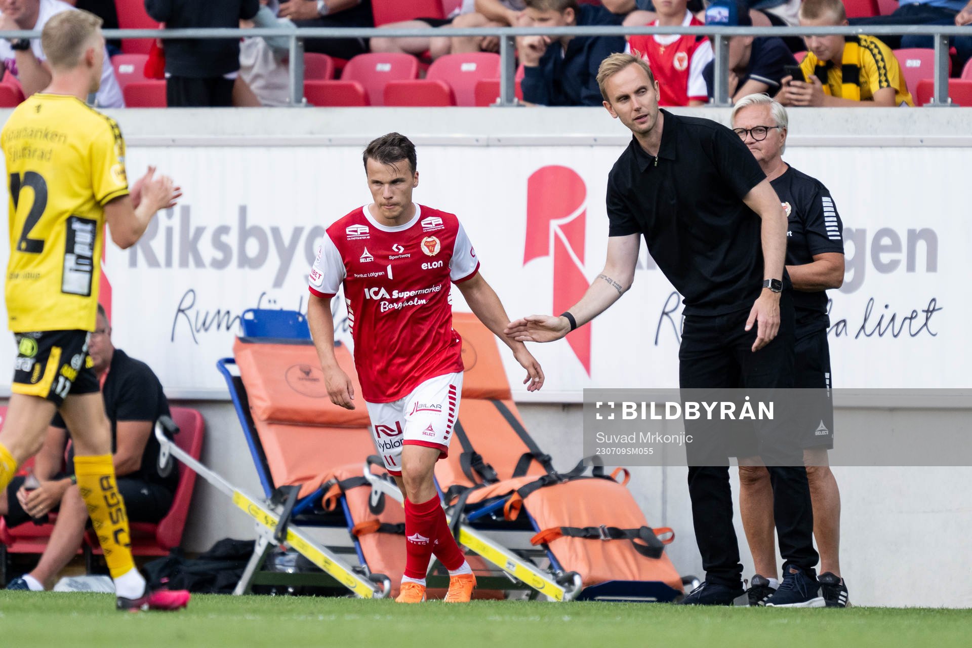 Kalmars Simon Skrabb och tränare Henrik Jensen