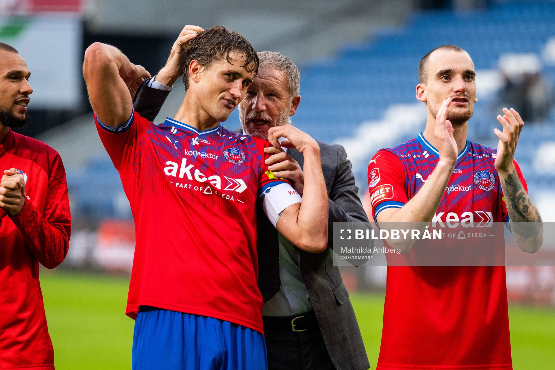 Helsingborgs Thomas Rogne och tränare Stuart Baxter
