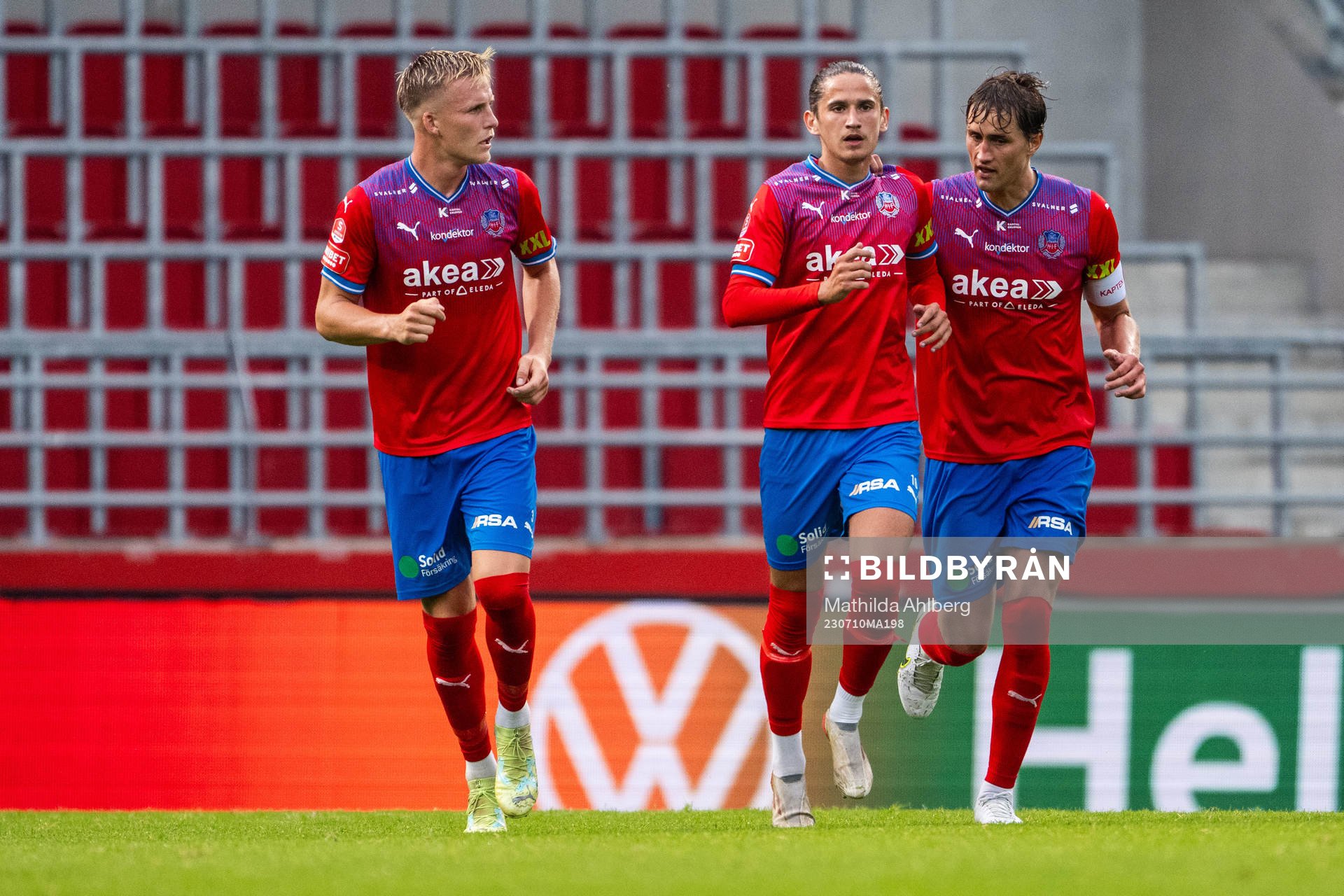 Helsingborgs Casper Widell, Ervin Gigovic och Thomas Rogne