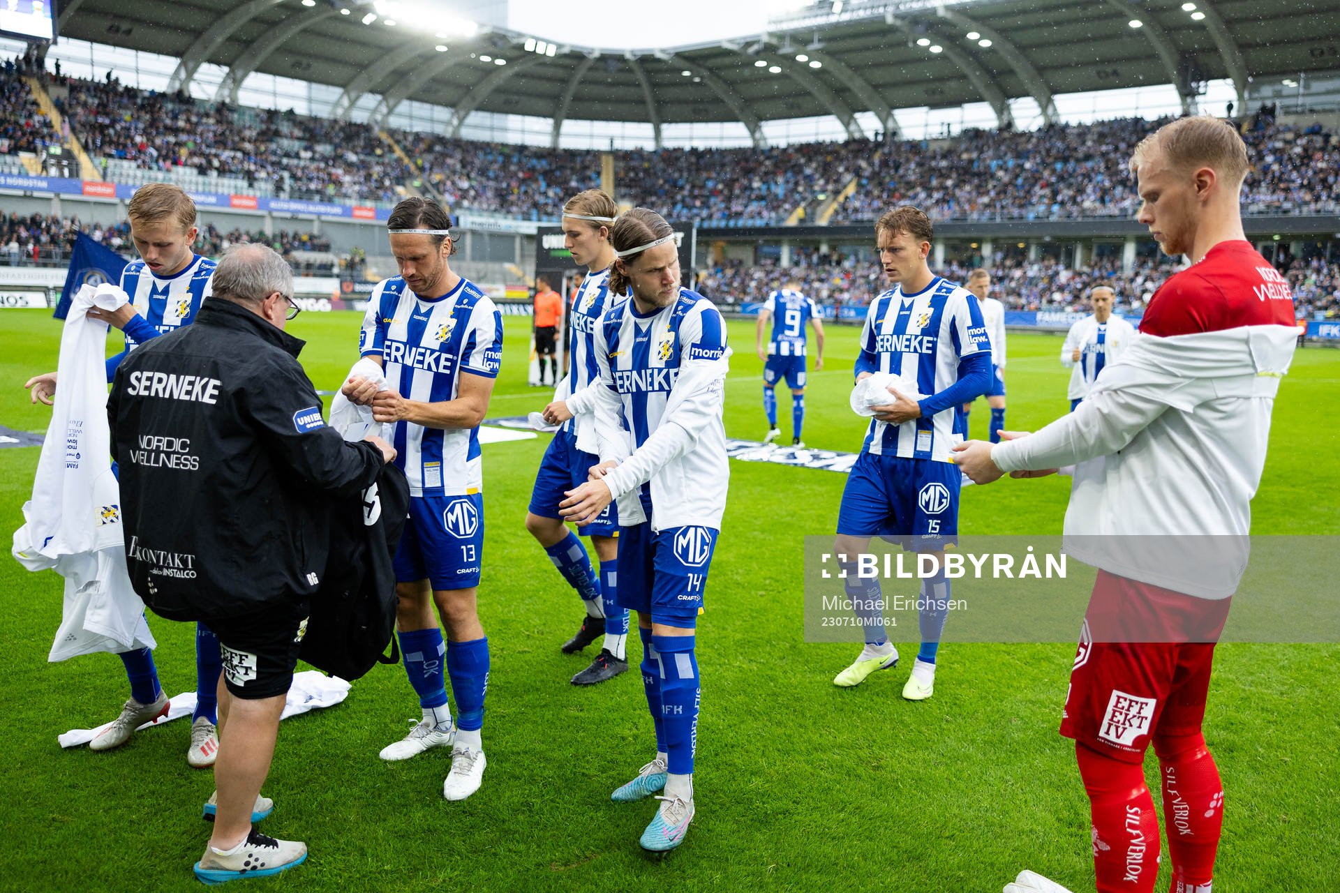 IFK Göteborgs spelare innan fotbollsmatchen i Allsvenskan