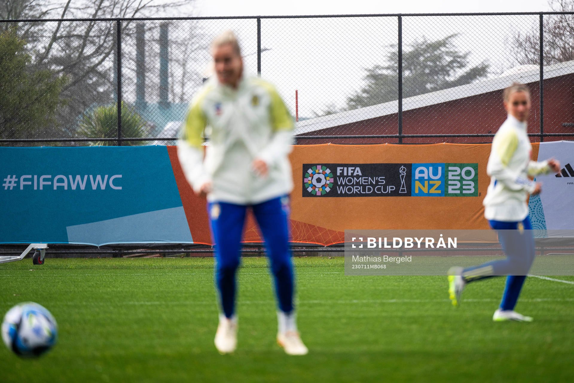 The logo for the FIFA Women's World Cup is seen between
