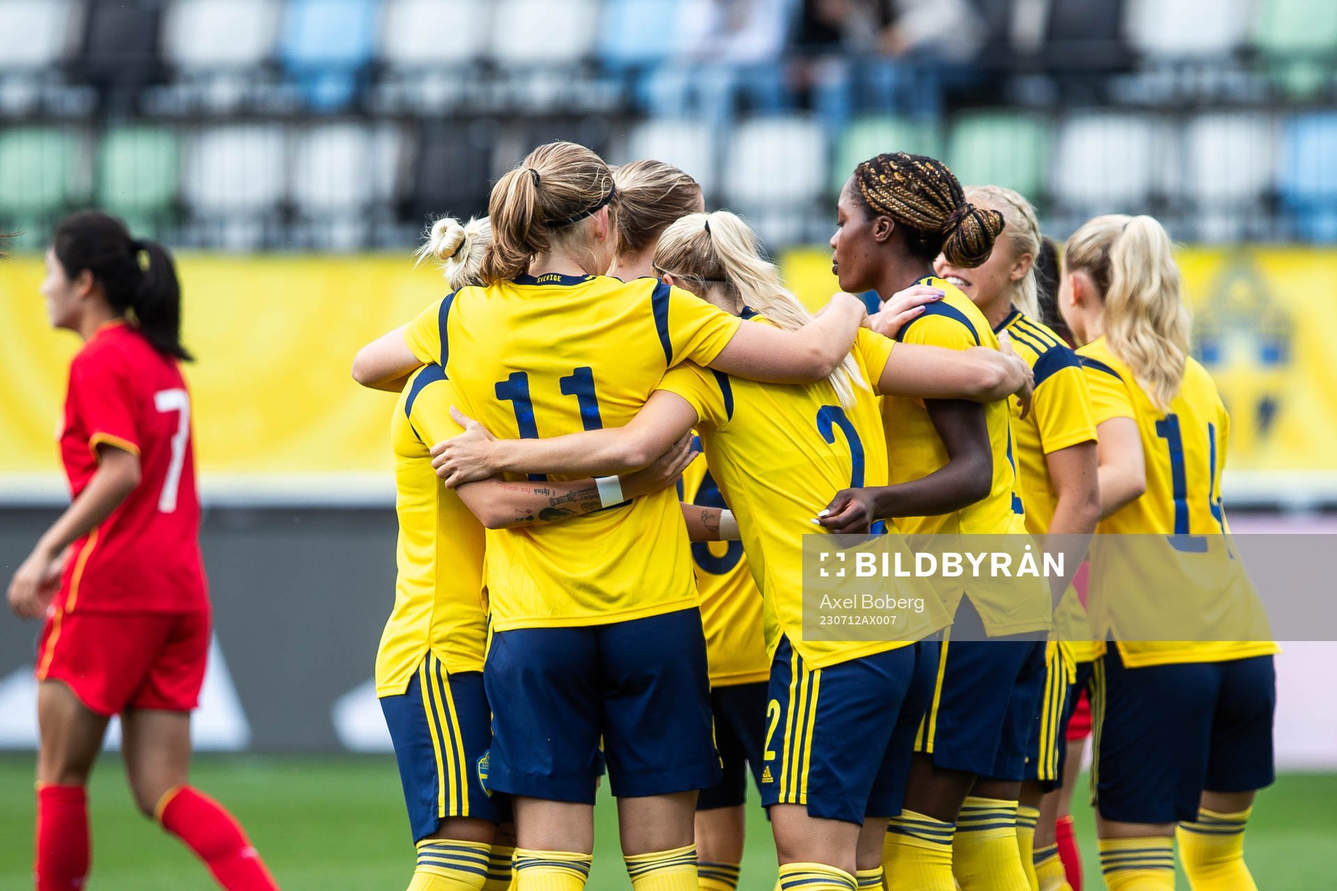 Paulina Nyström of Sweden celebrates with team