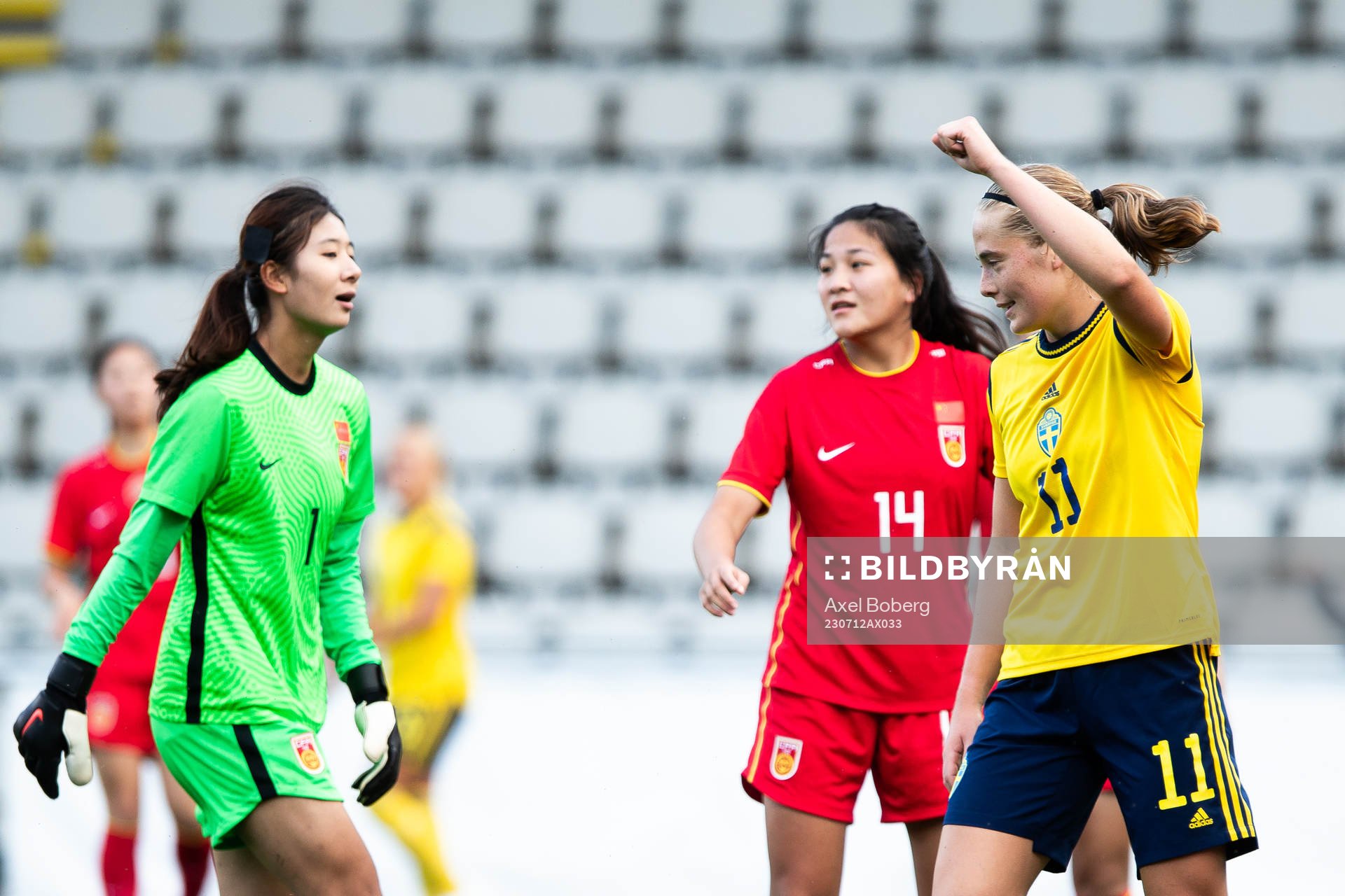 Paulina Nyström of Sweden celebrates