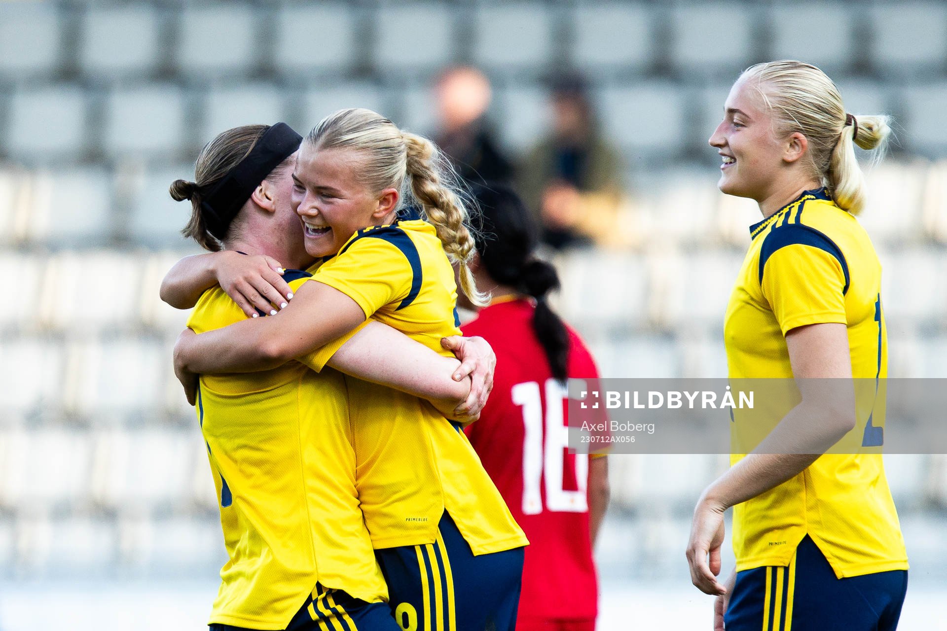 Linn Vickius and Matilda Nildén of Sweden celebrate