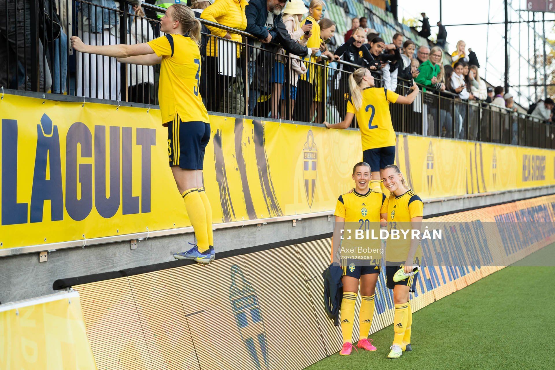 Cornelia Kapocs and Agnes Nyberg of Sweden celebrate