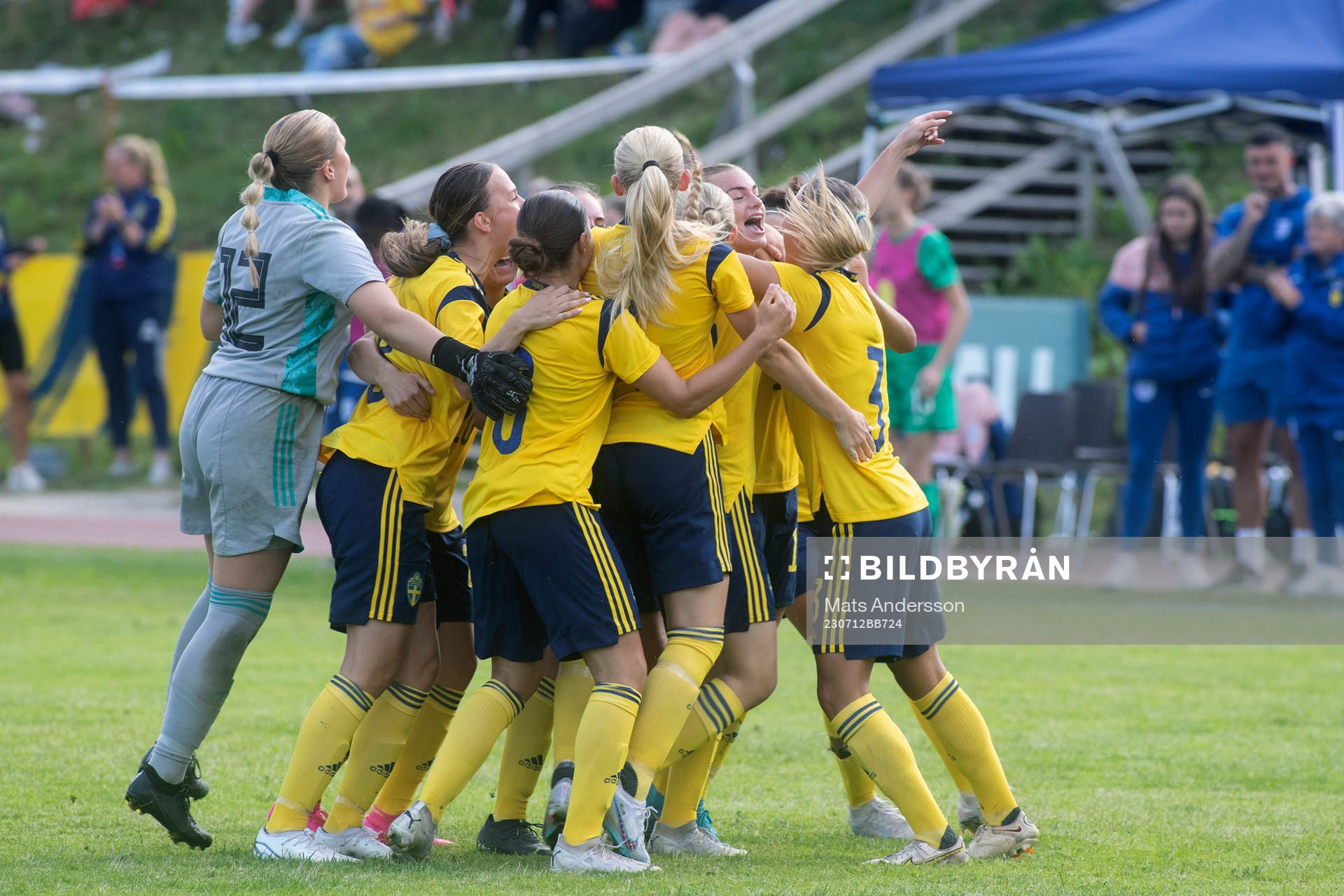 Sveriges spelare jublar