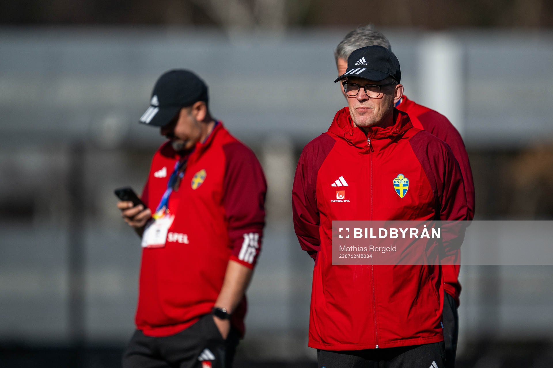 Goalkeeper coach Leif Troedsson of the Swedish women's national football team at a training session ahead of the FIFA Women's World Cup on July 12, 2023 in Upper Hutt.
