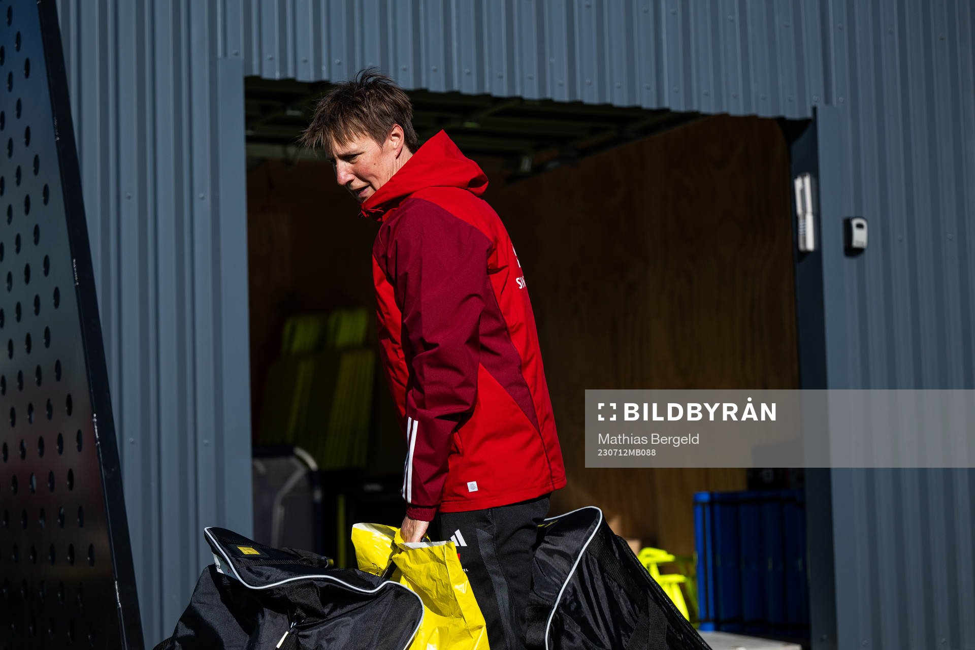 Equipment manager Jessica Karlsson of the Swedish women's