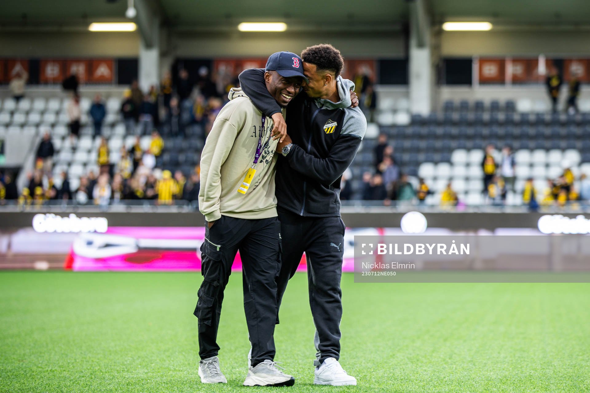 Benie Adama Traore and Tobias Sana of Häcken celebrate