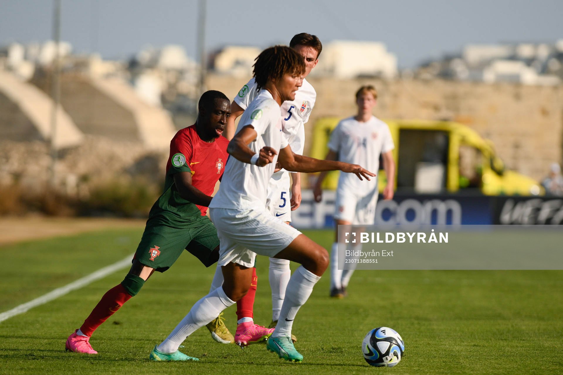 Carlos Borges of Portugal against Vegard Solheim and