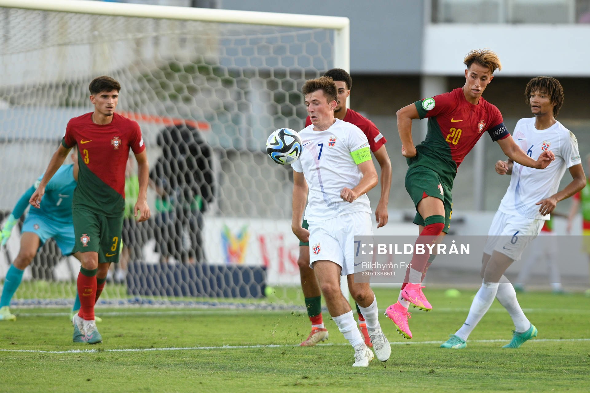 Syver Aas of Norway during the UEFA European Under-19 championships semi final between Norway and Portugal on July 13, 2023 in Paola.