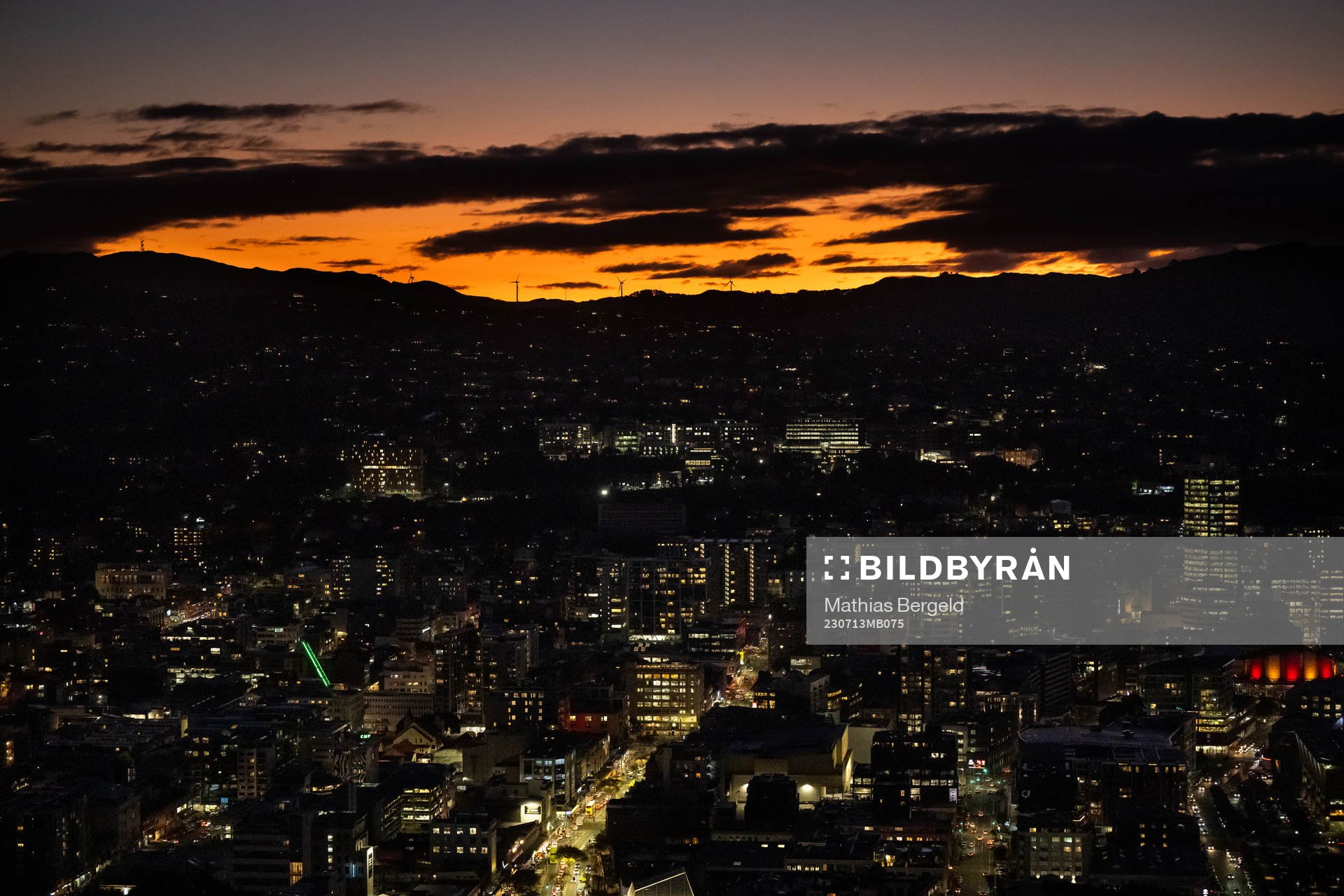 The city of Wellington is seen at dusk
