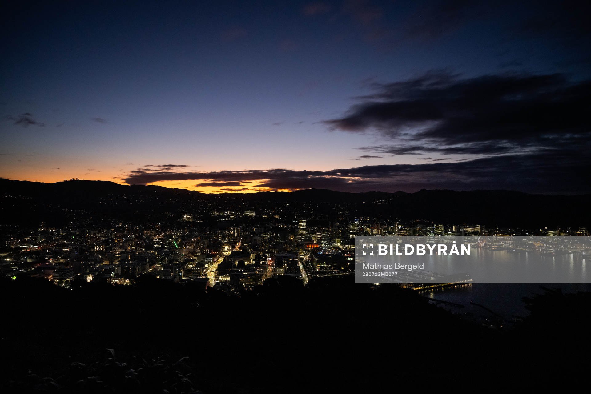 The city of Wellington is seen at dusk