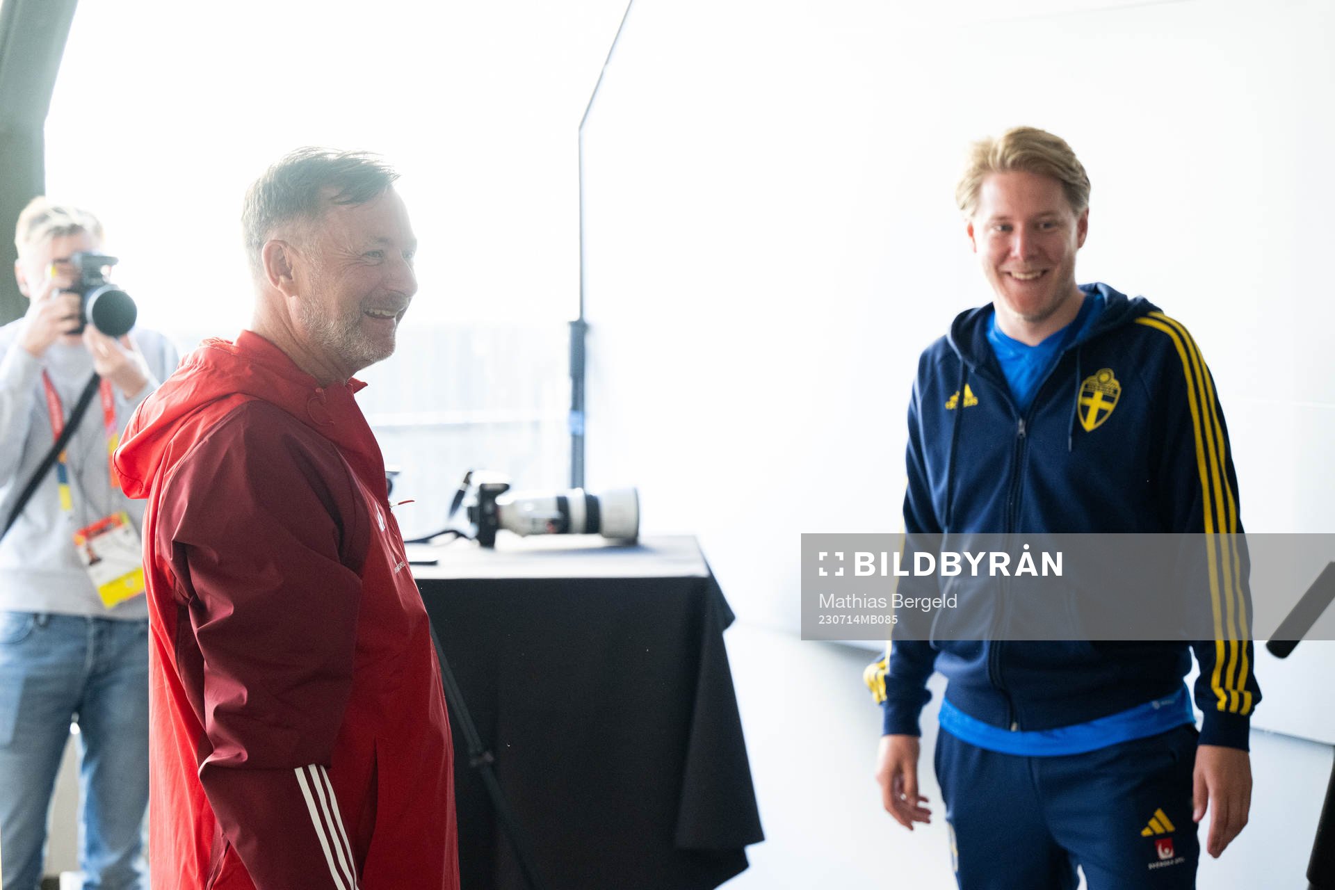 Head coach Peter Gerhardsson and press officer Fredrik