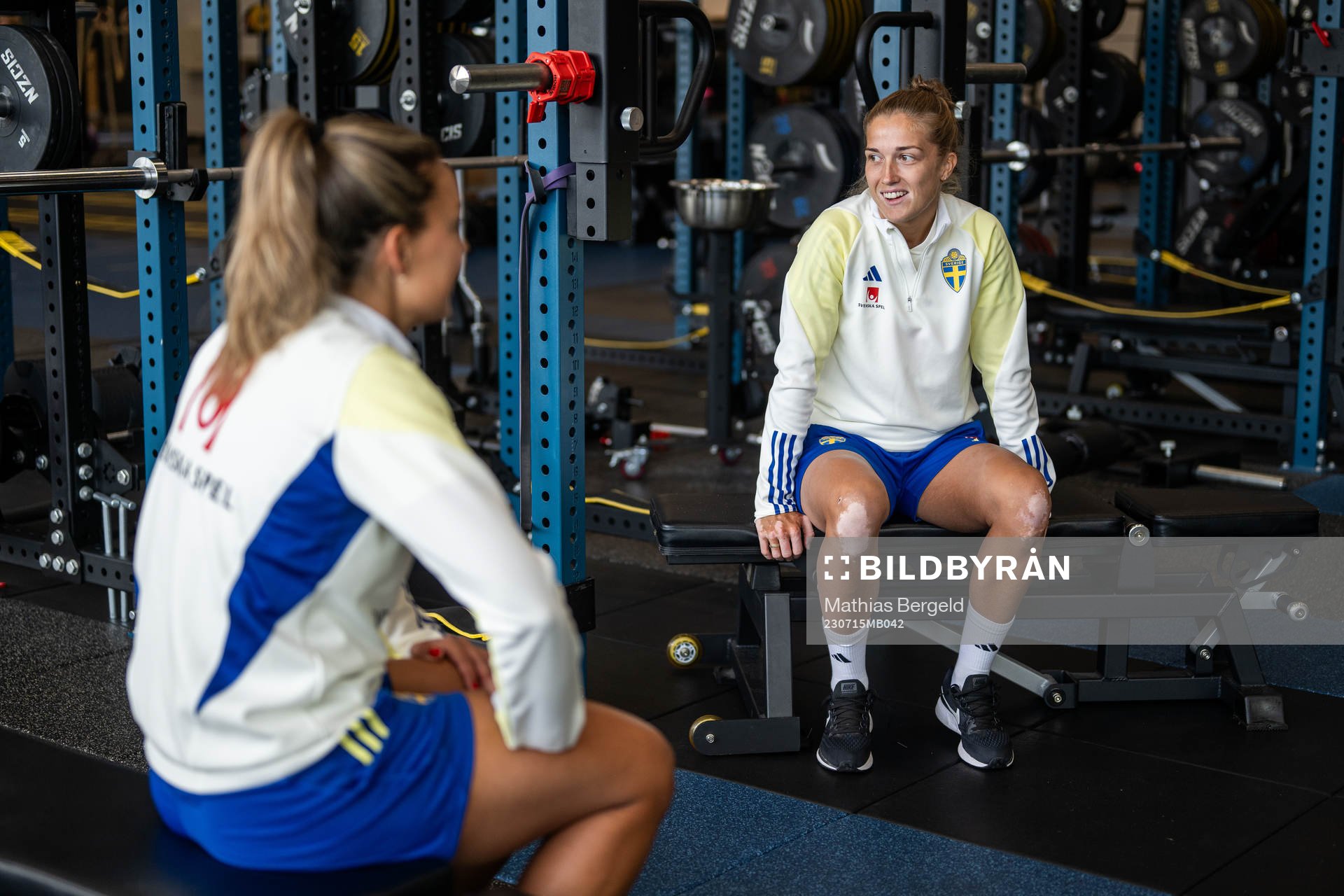 Johanna Rytting Kaneryd and Filippa Angeldahl in the gym
