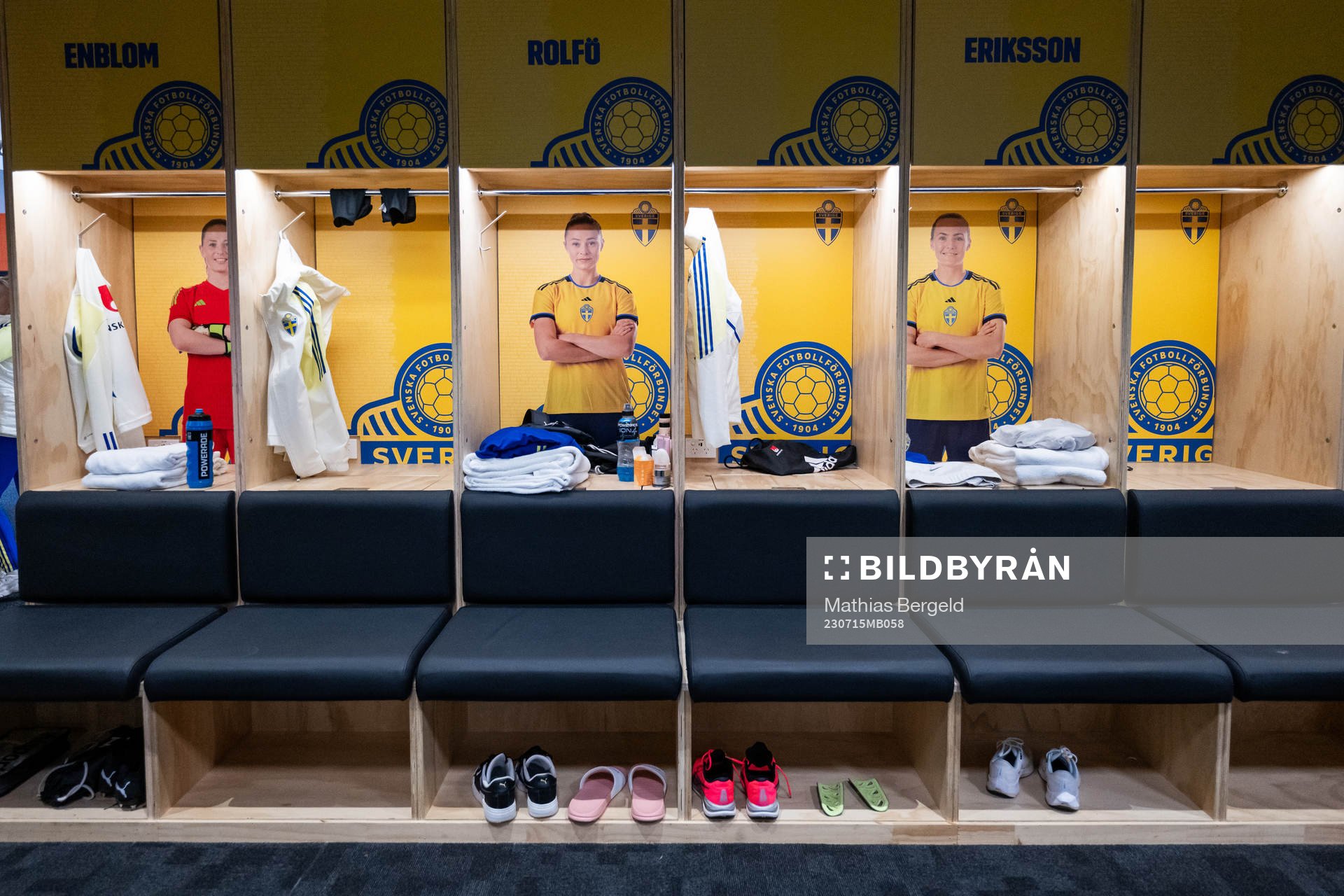 Space in the changing room belonging to goalkeeper Tove