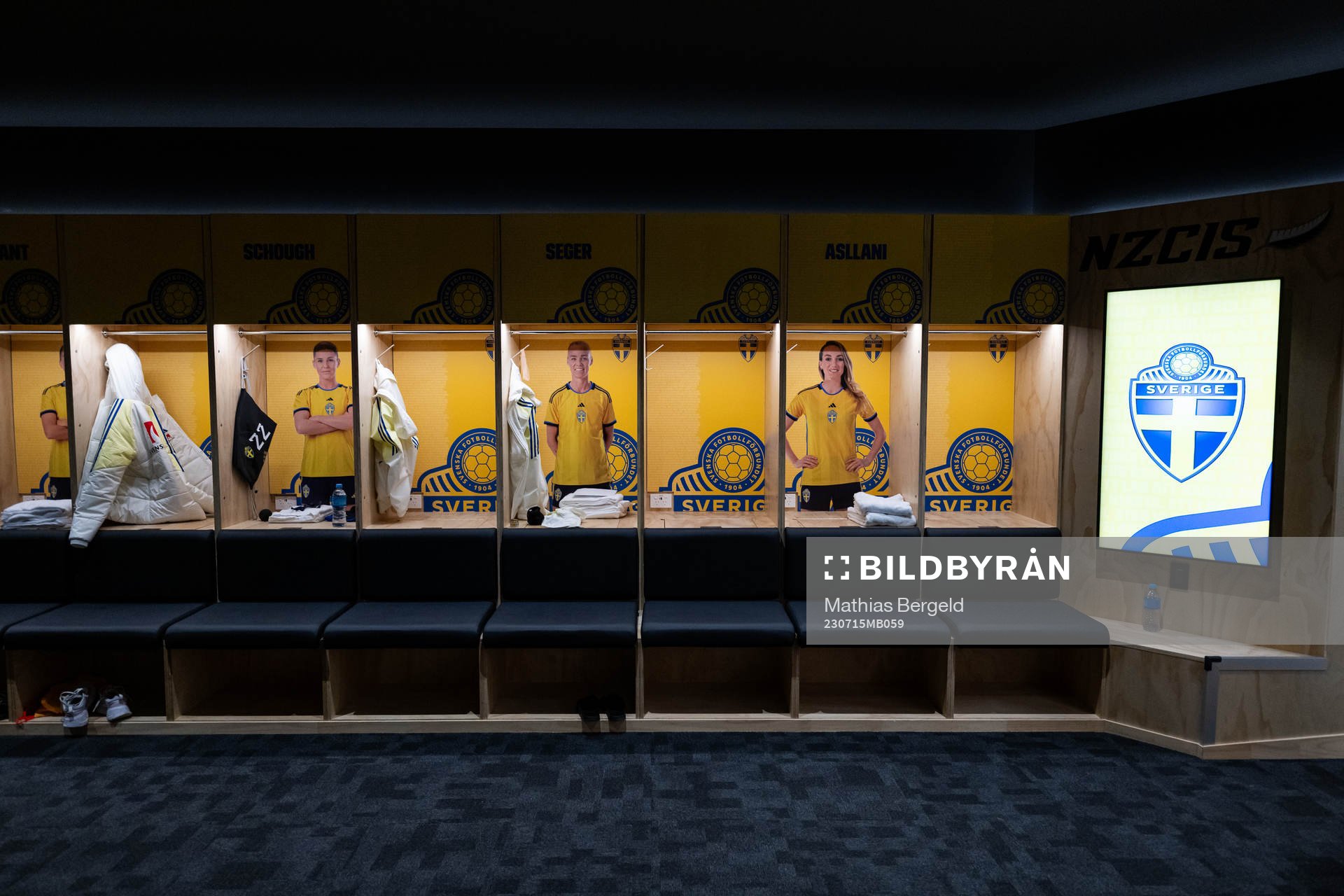 Space in the changing room belonging to Olivia Schough,