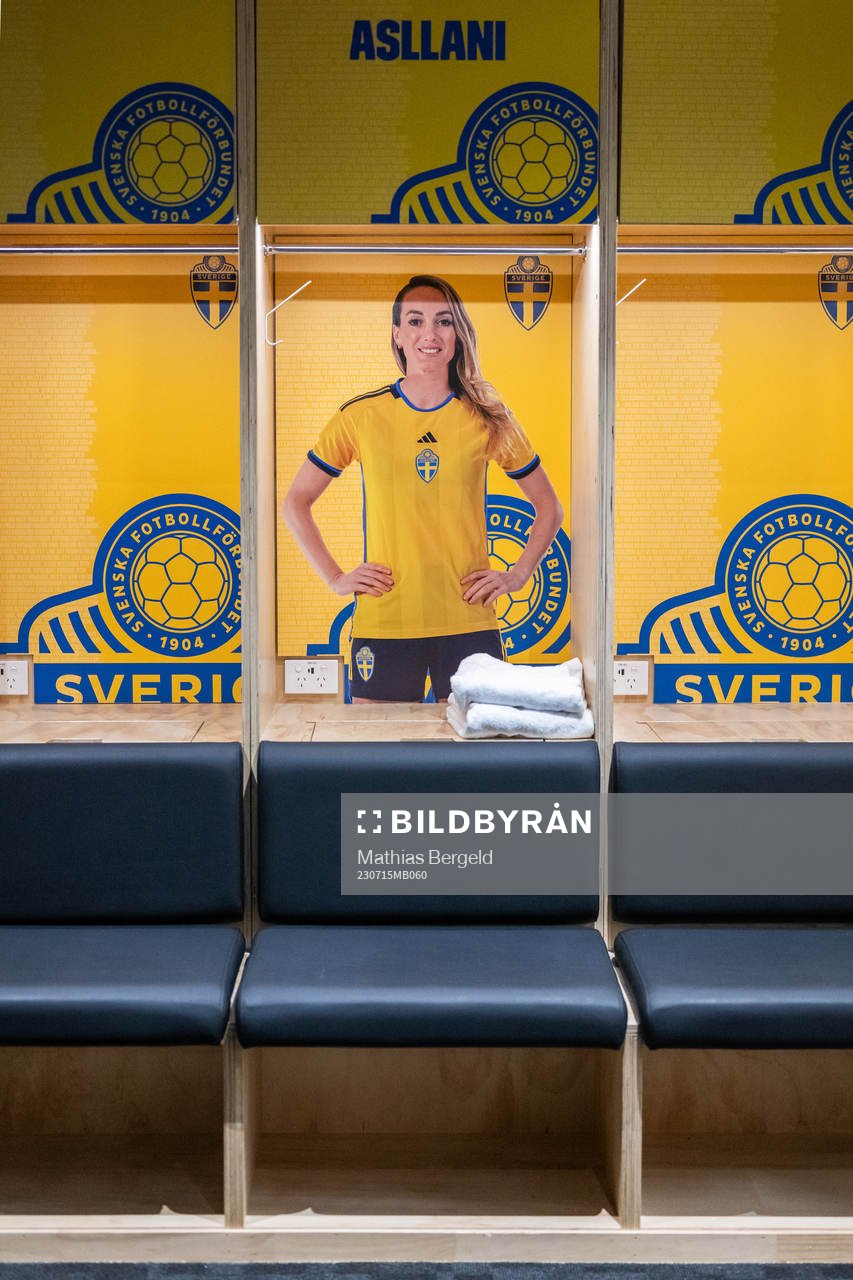 Space in the changing room belonging to Kosovare Asllani