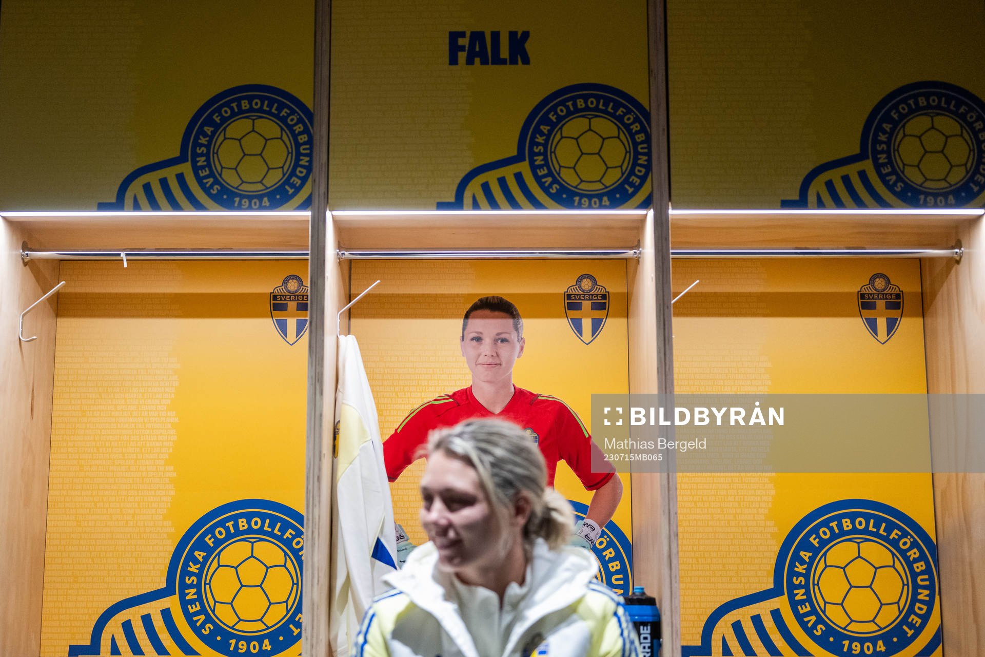 Goalkeeper Jennifer Falk in the changing room